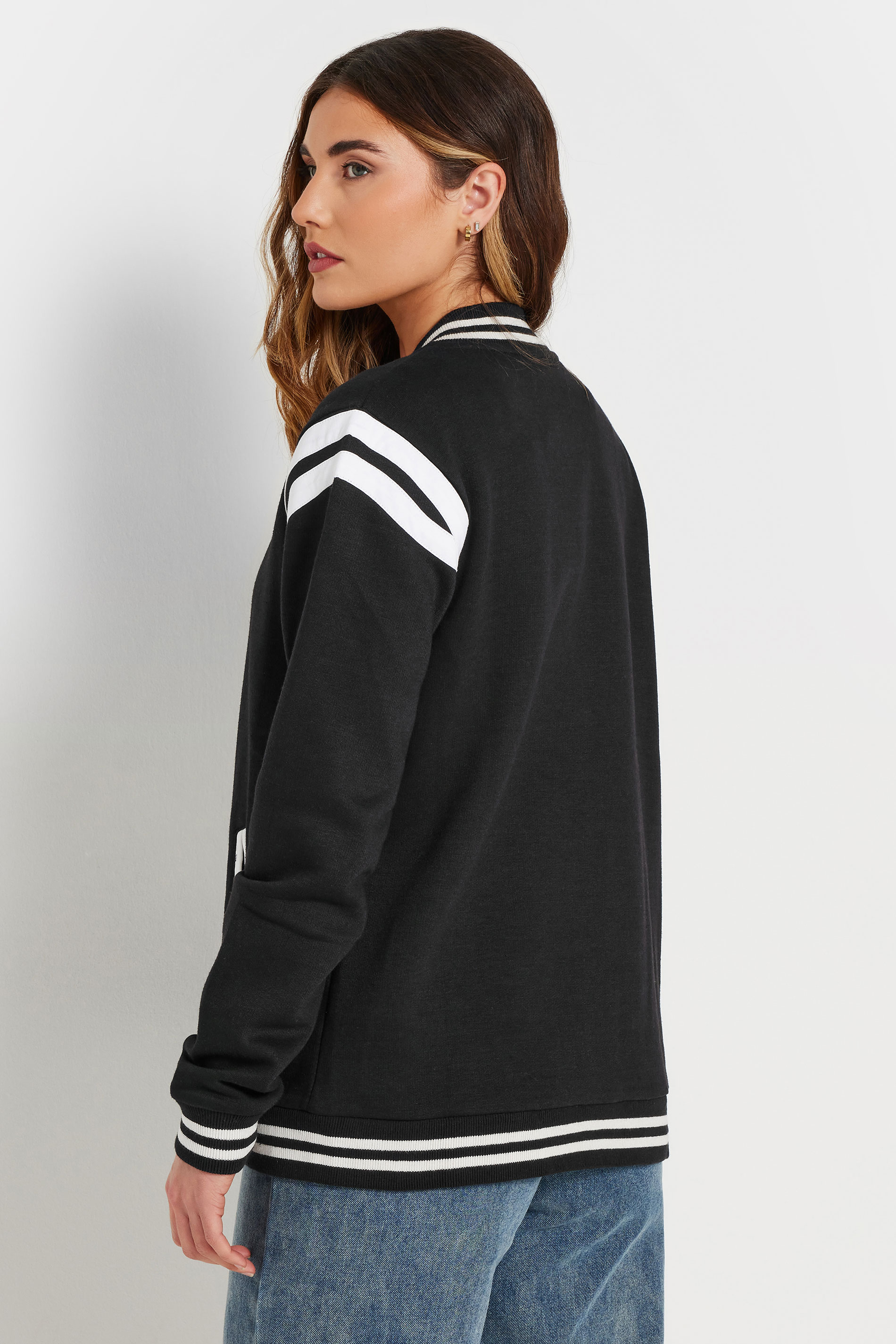 LTS Tall Black Varsity Bomber Jacket | Long Tall Sally 4
