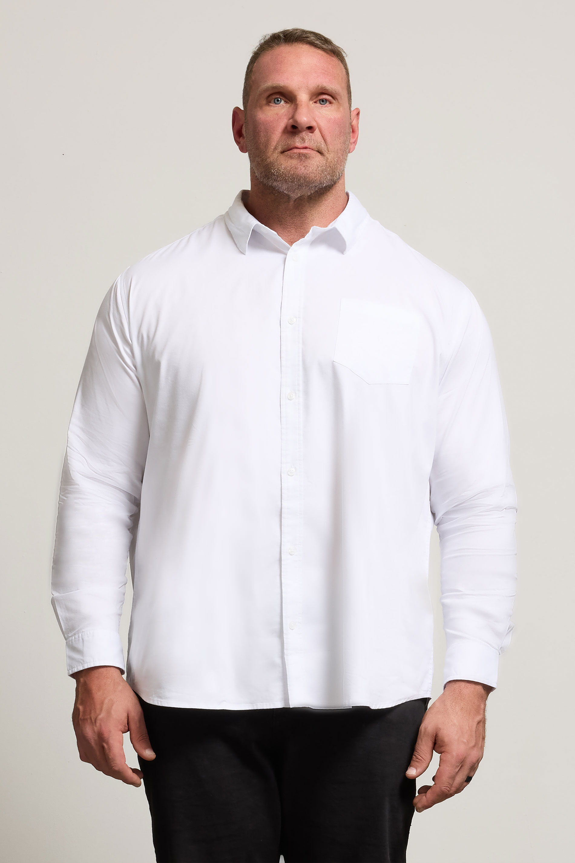 BadRhino Big & Tall White Long Sleeve Shirt | BadRhino 1