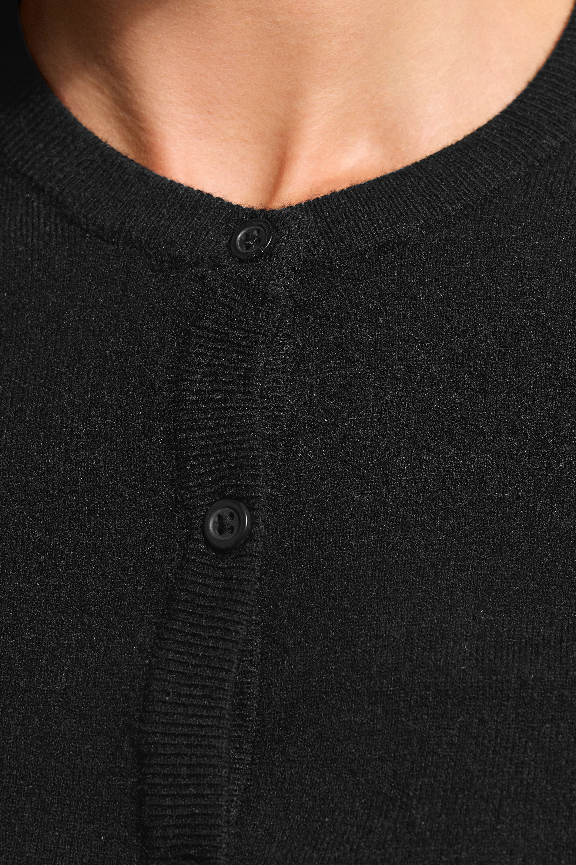 LTS Tall Black Crew Neck Button Cardigan | Long Tall Sally 4