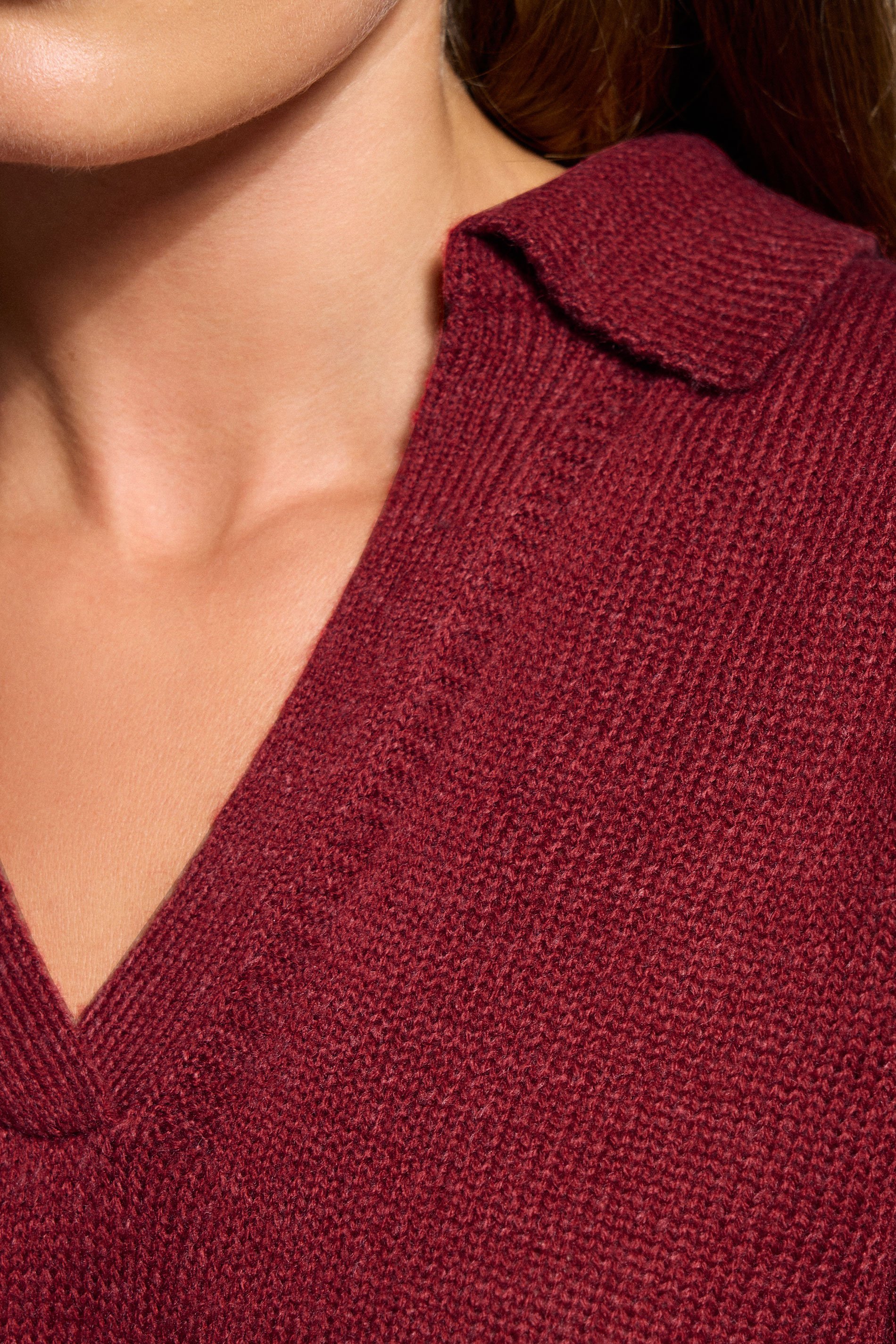 LTS Tall Red Knitted Collared Jumper | Long Tall Sally 4