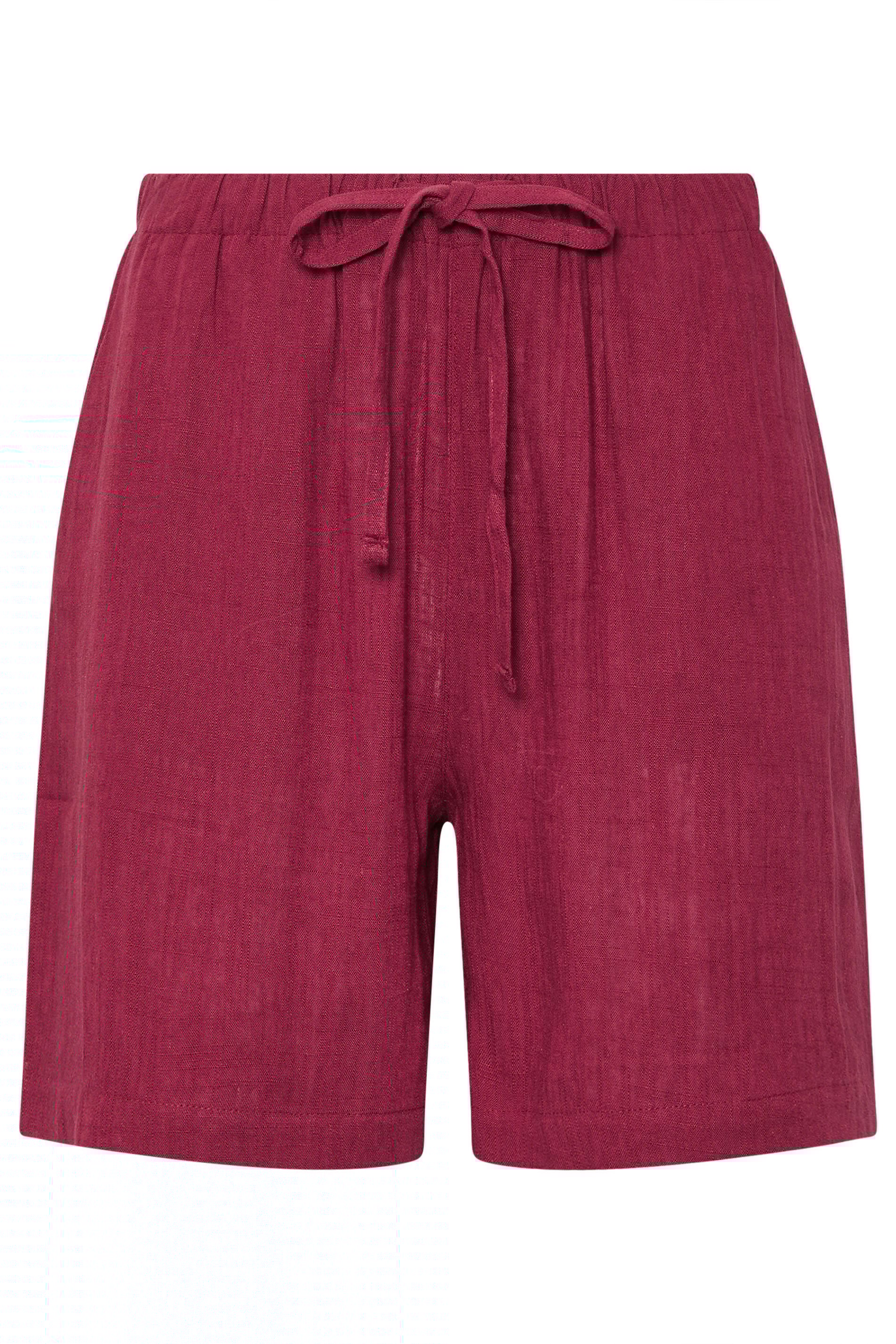 LTS Tall Dark Red Linen Tie Shorts | Long Tall Sally 7