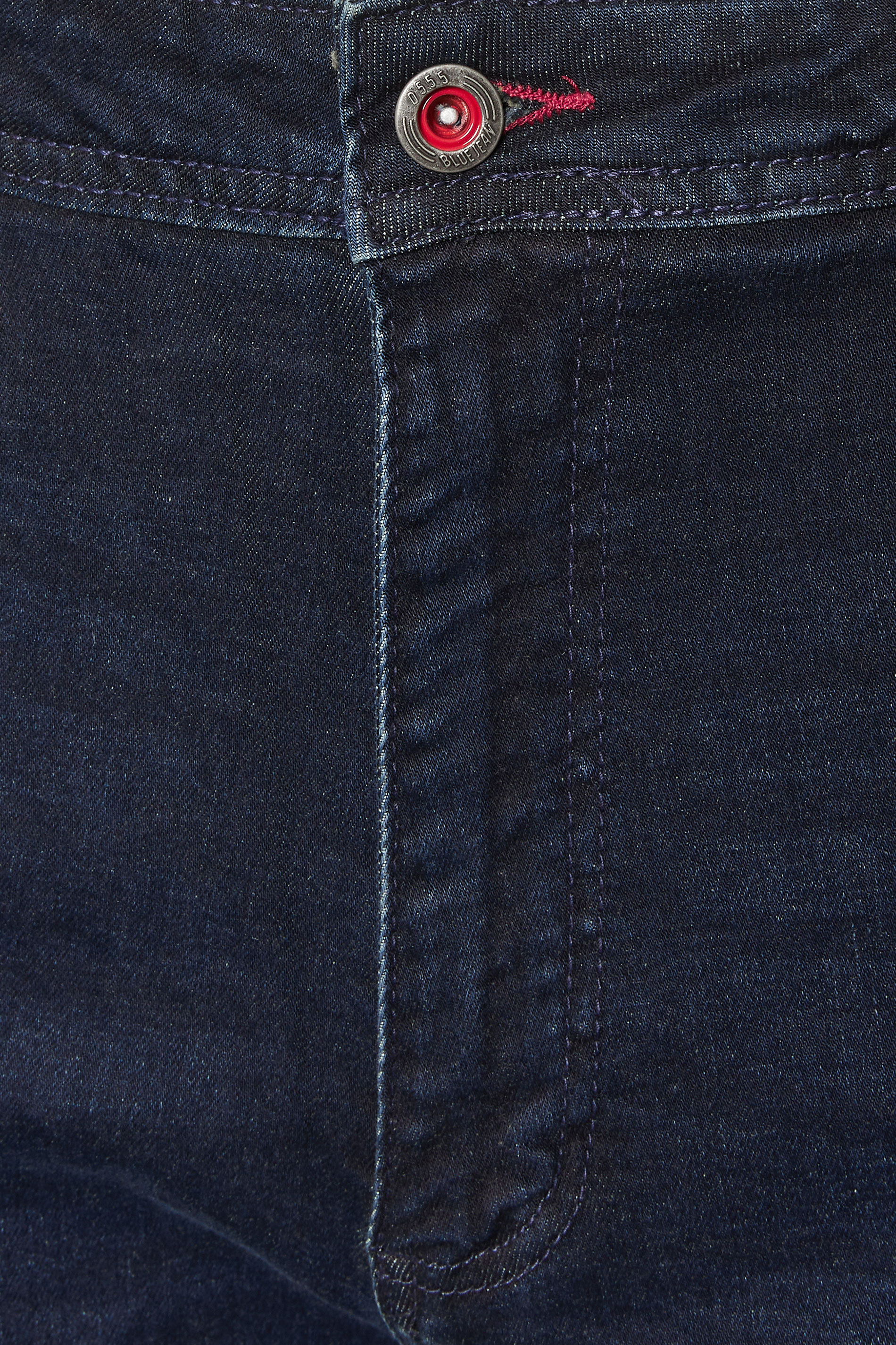 D555 Big & Tall Blue Black Tapered Stretch Jeans | BadRhino 3