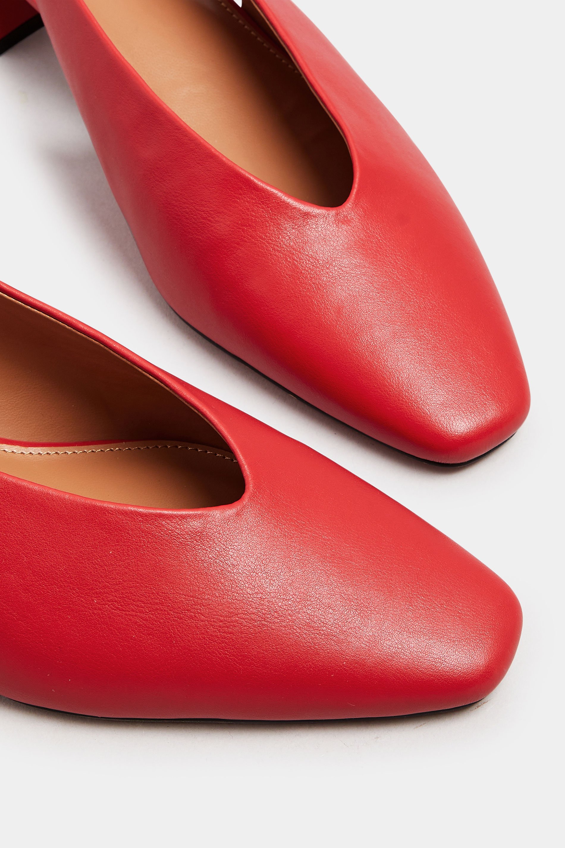 LTS Red Square Slingback Block Heel In Standard Fit | Long Tall Sally 5