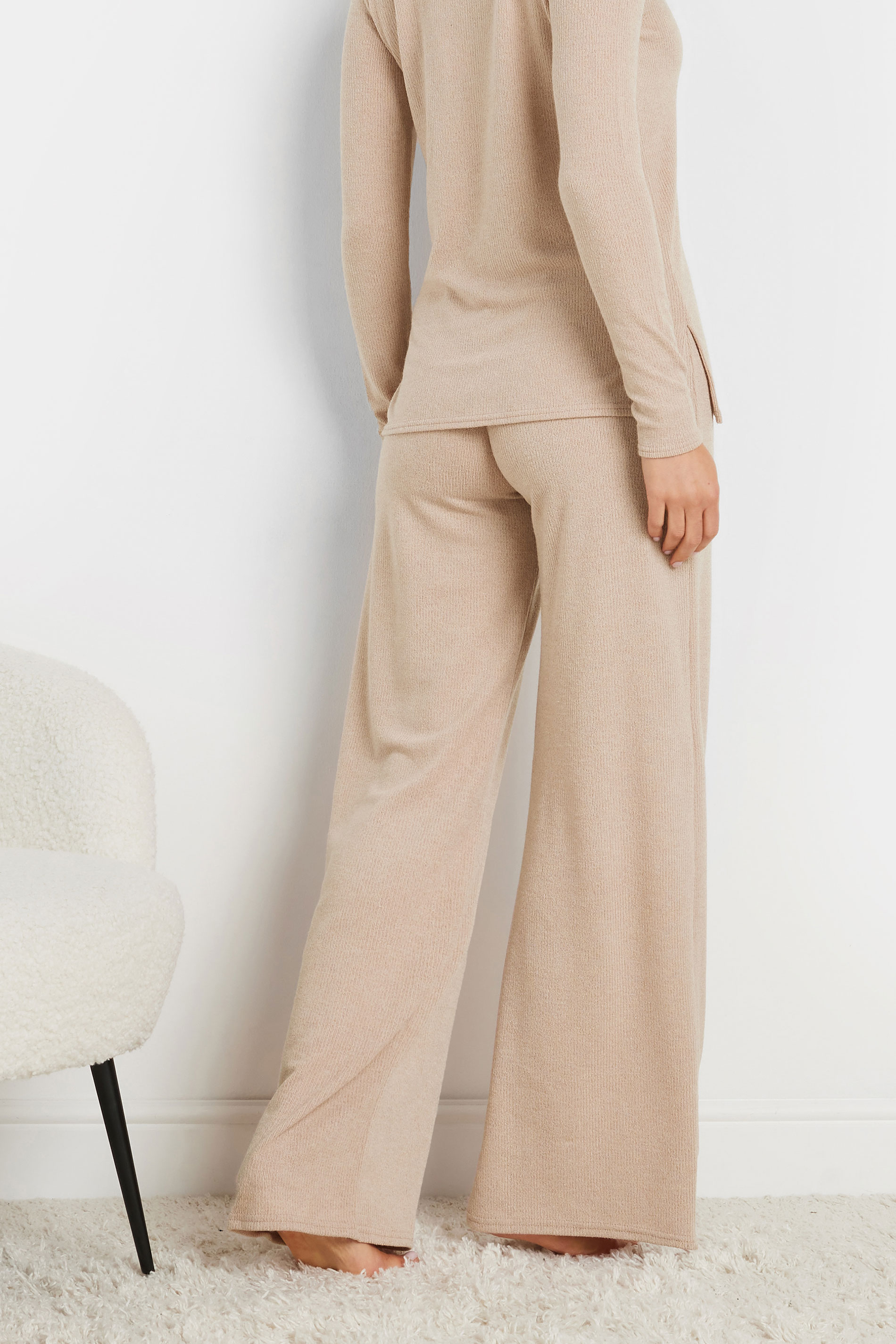LTS Tall Women's Pink Knitted Wide Leg Trousers | Long Tall Sally 4