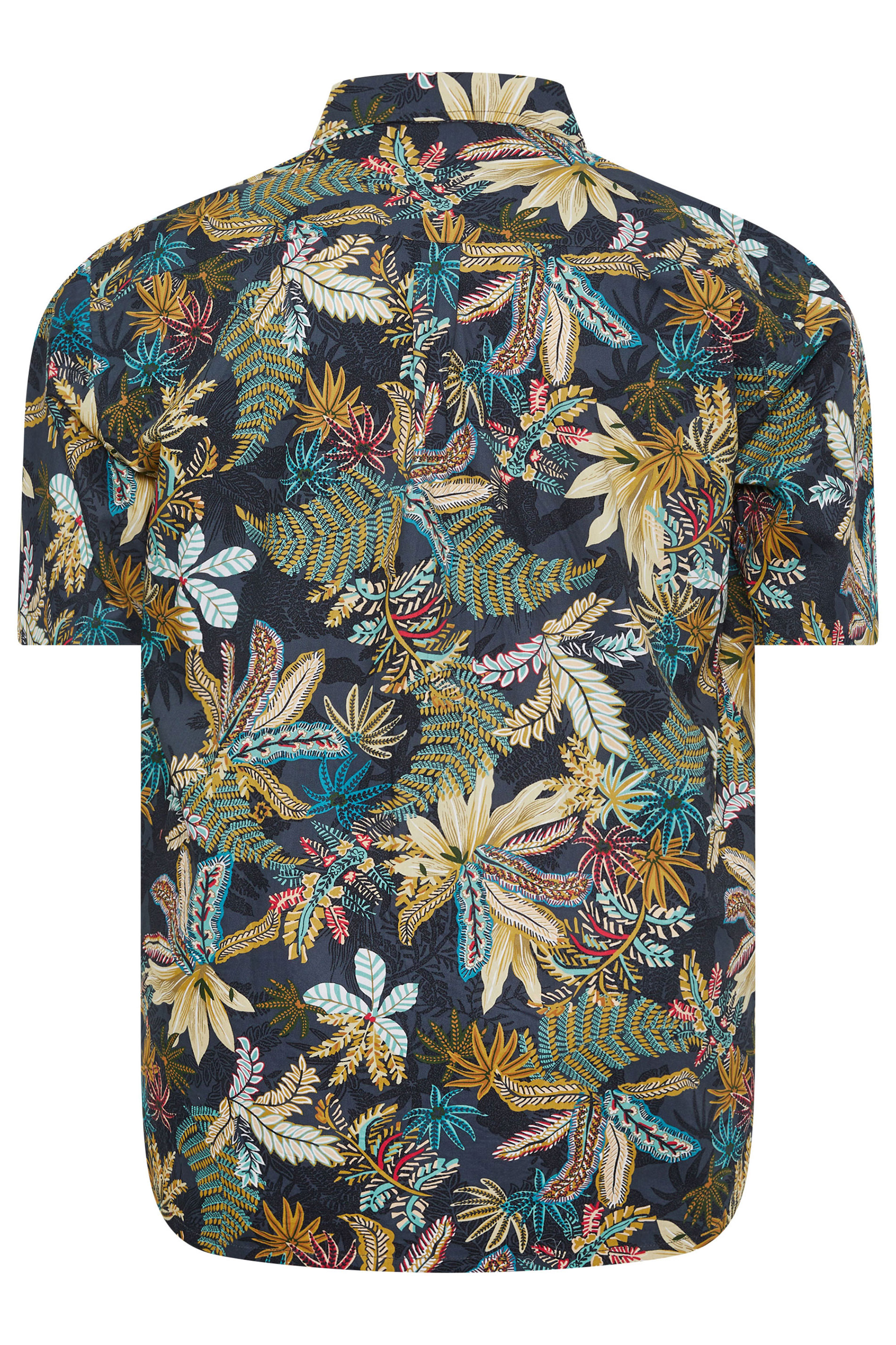 ESPIONAGE Big & Tall Green Jungle Leaf Print Shirt | BadRhino 5