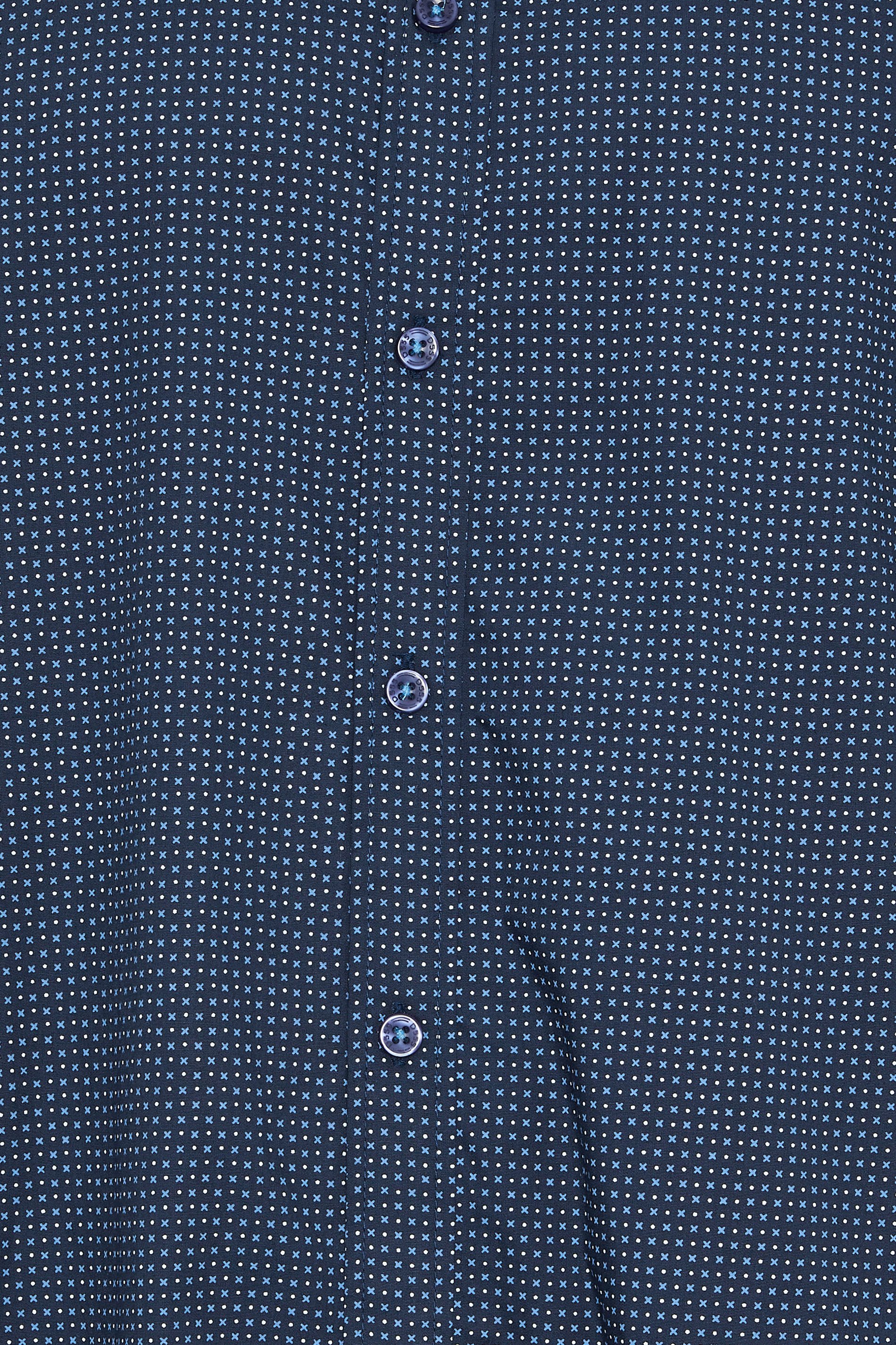 D555 Big & Tall Blue Geometric Print Shirt | BadRhino 5