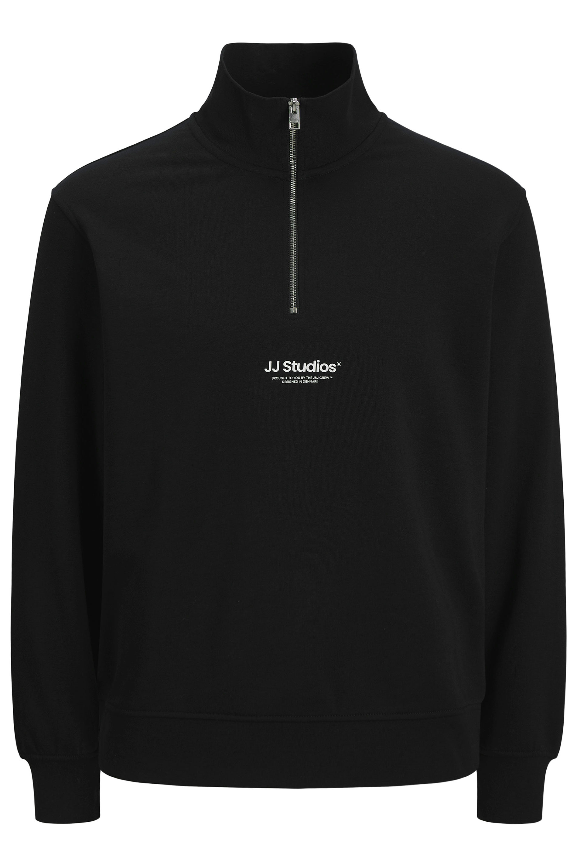 JACK & JONES Big & Tall Black JJ Studio Quarter Zip Sweatshirt | BadRhino 4