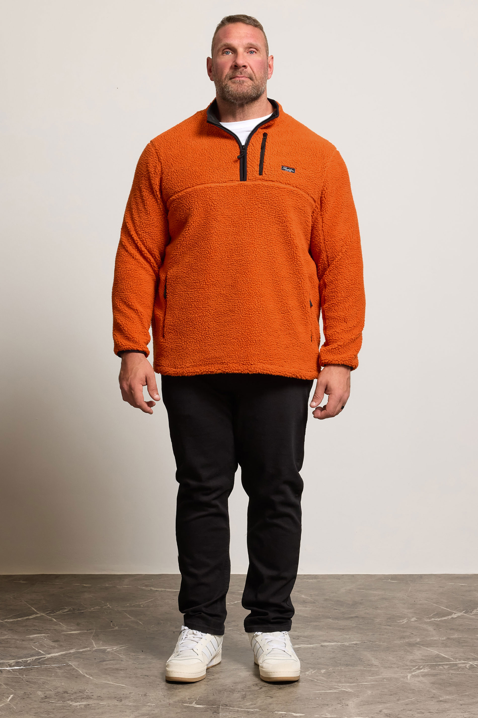 BadRhino Big & Tall Orange Sherpa Quarter Zip Fleece | BadRhino 2