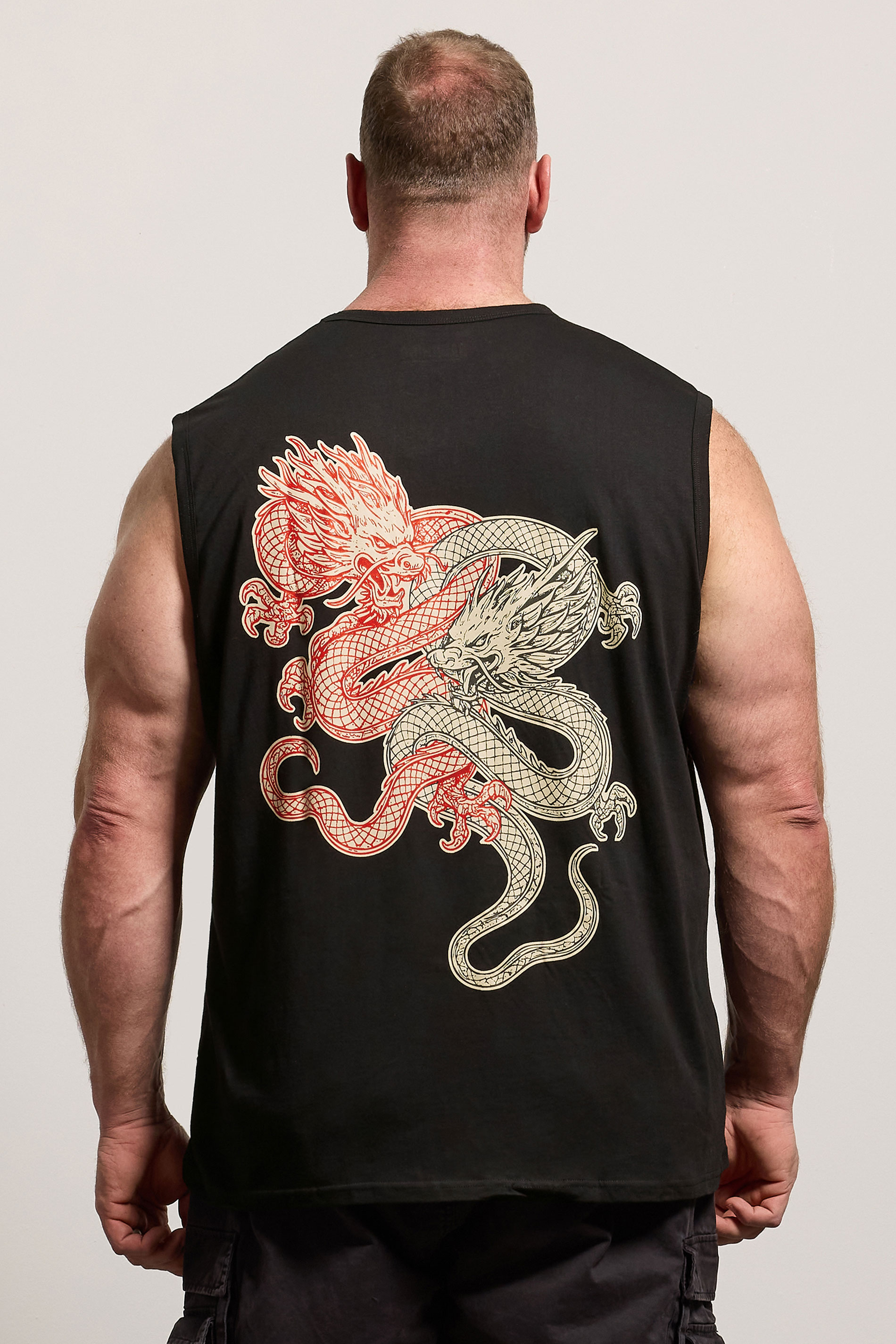 BadRhino Big & Tall Black Dragon Graphic Vest | BadRhino 2