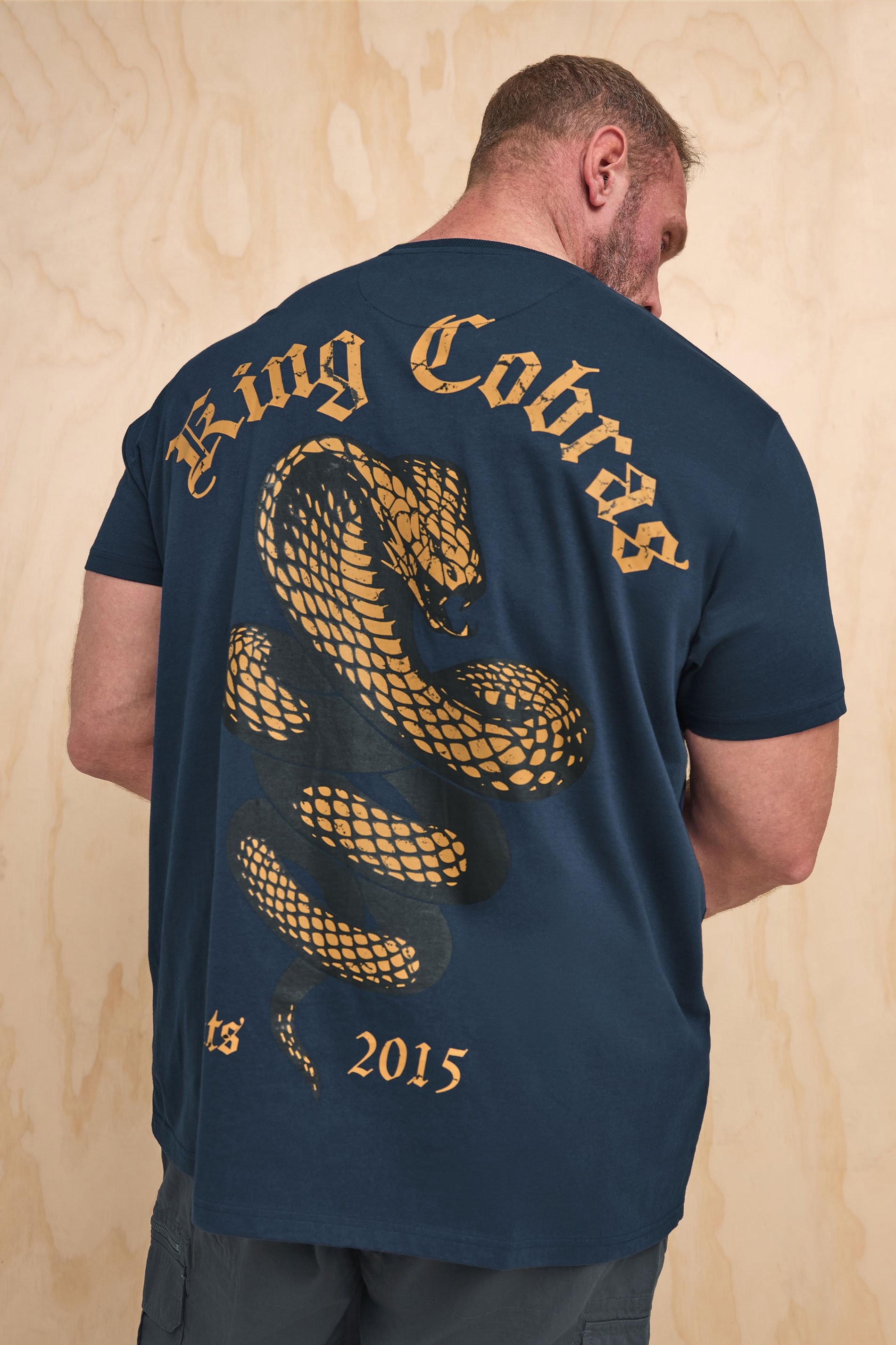 BadRhino Big & Tall Navy Blue 'King Cobras' Graphic Print T-Shirt | BadRhino 1
