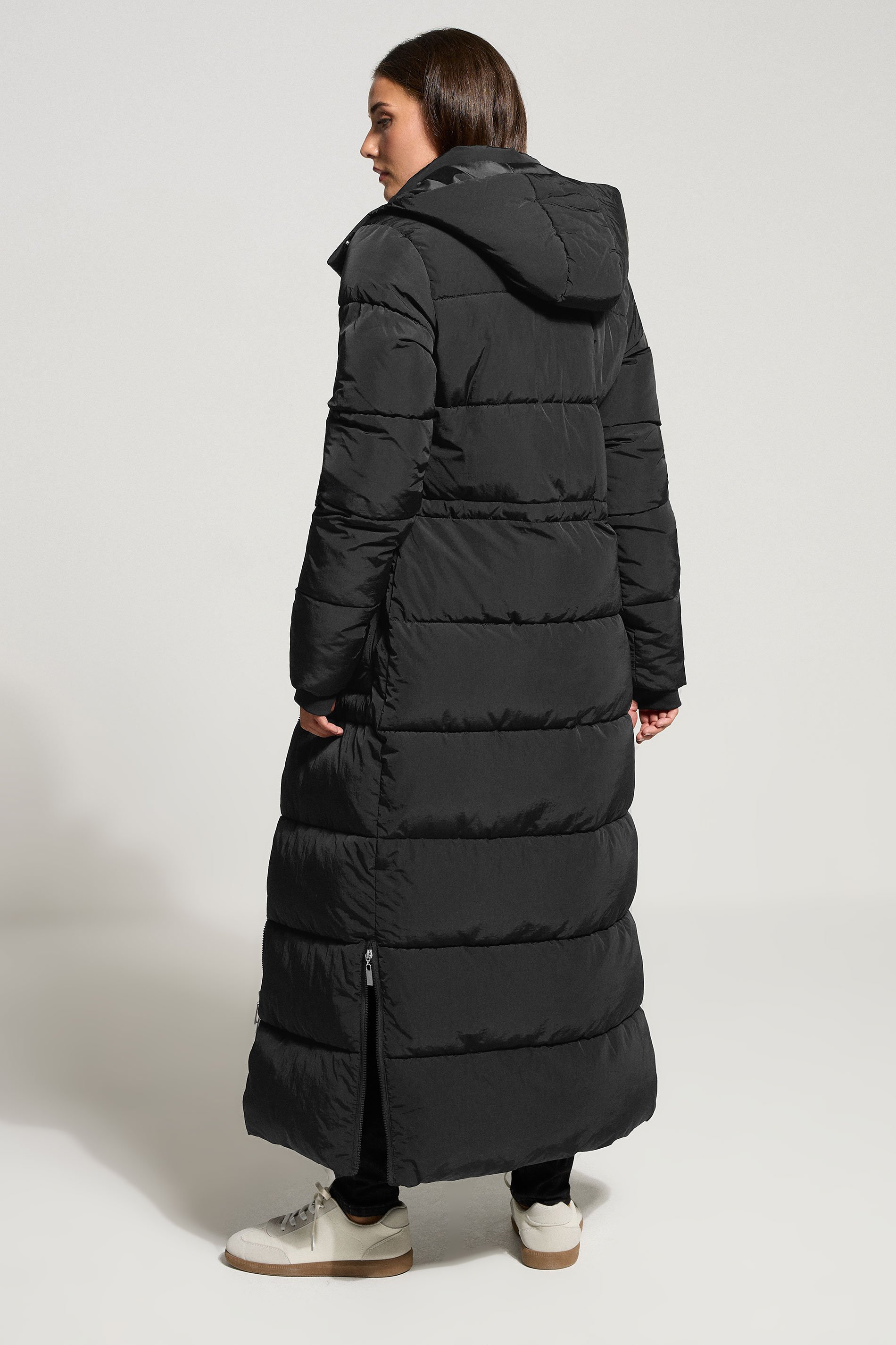 LTS Tall Black Padded Longline Maxi Coat | Long Tall Sally 3