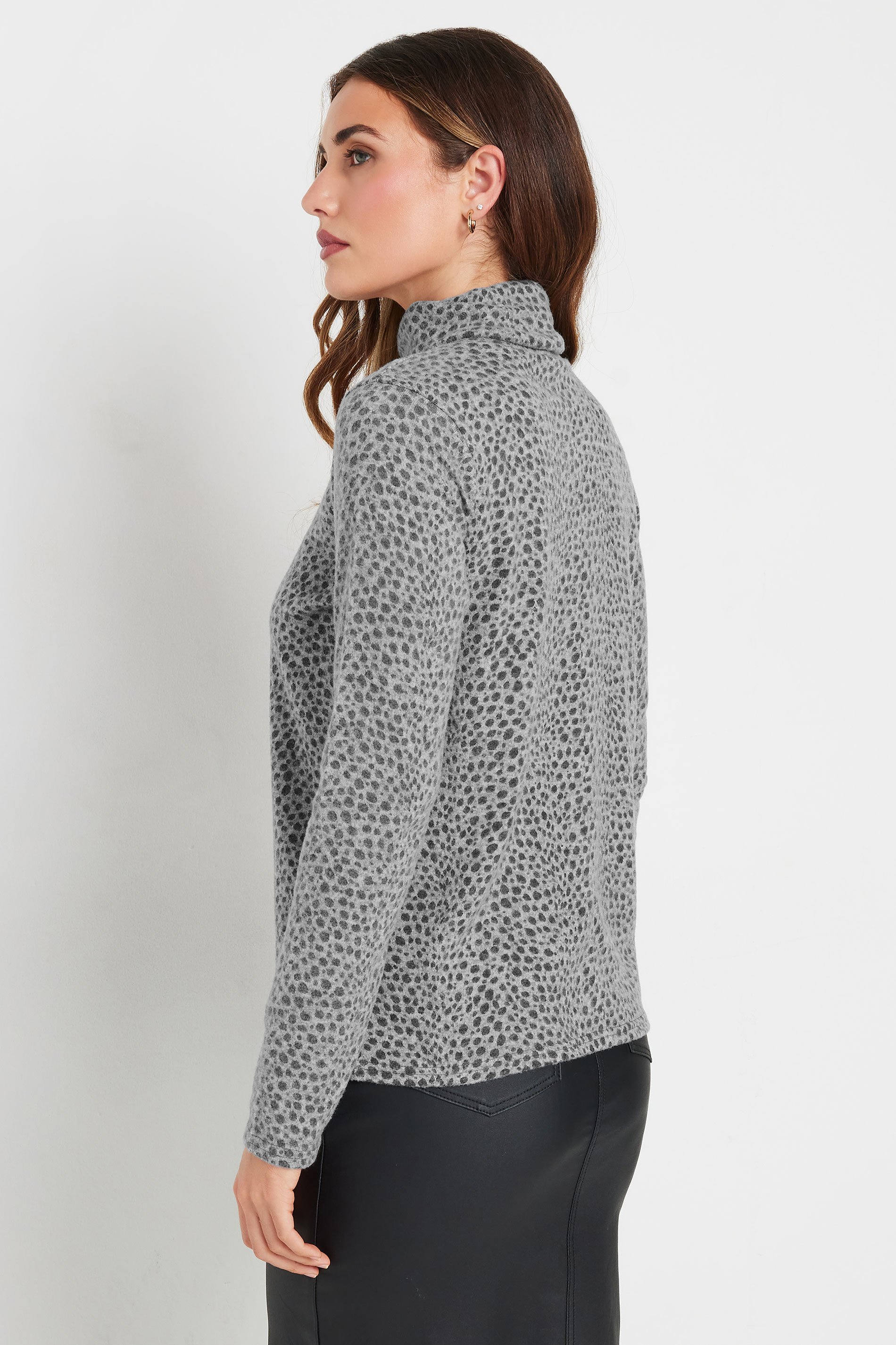 LTS Tall Grey Soft Touch Animal Print Top | Long Tall Sally 3
