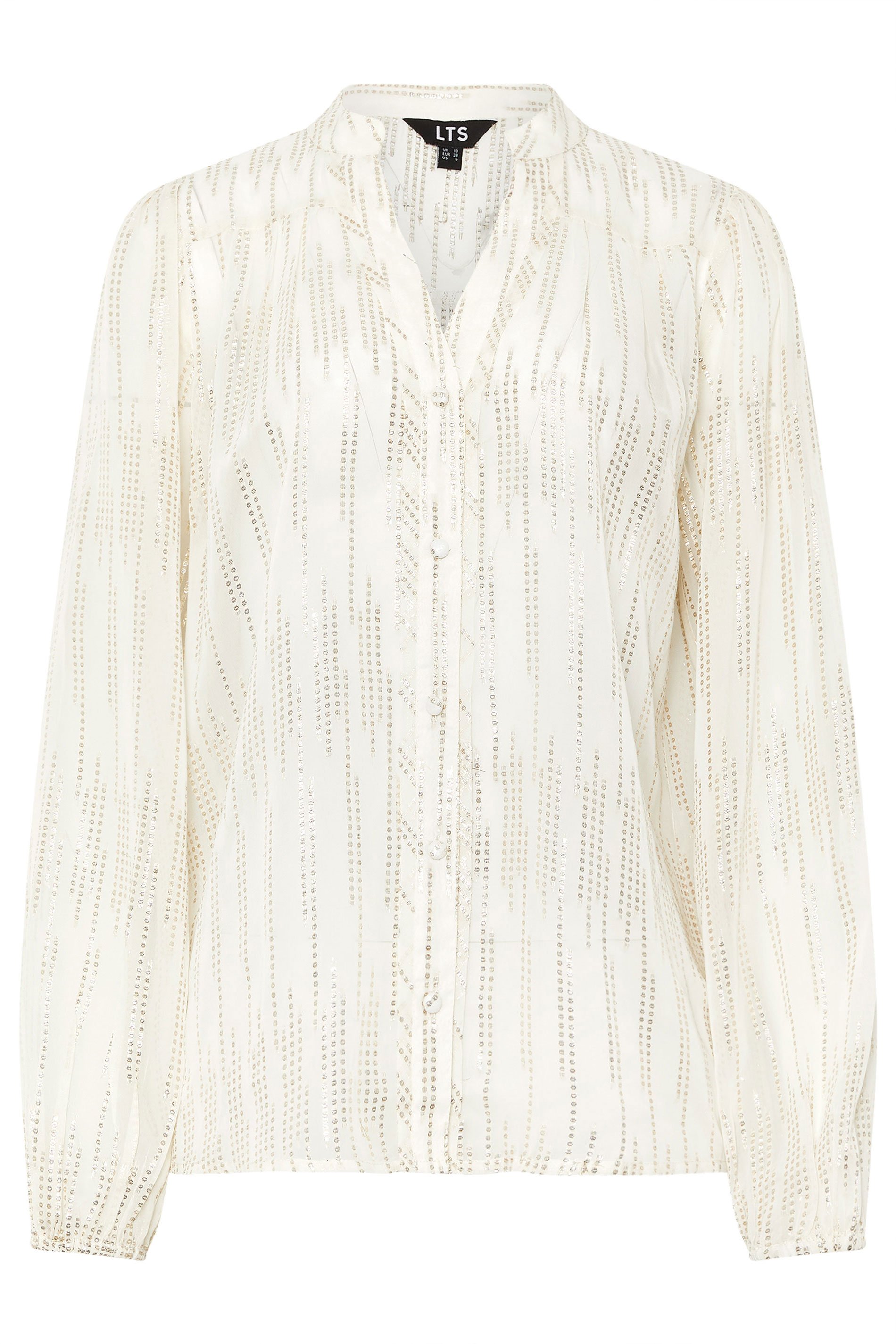 LTS Tall Women's Ivory White Metallic Dash Blouse | Long Tall Sally 6