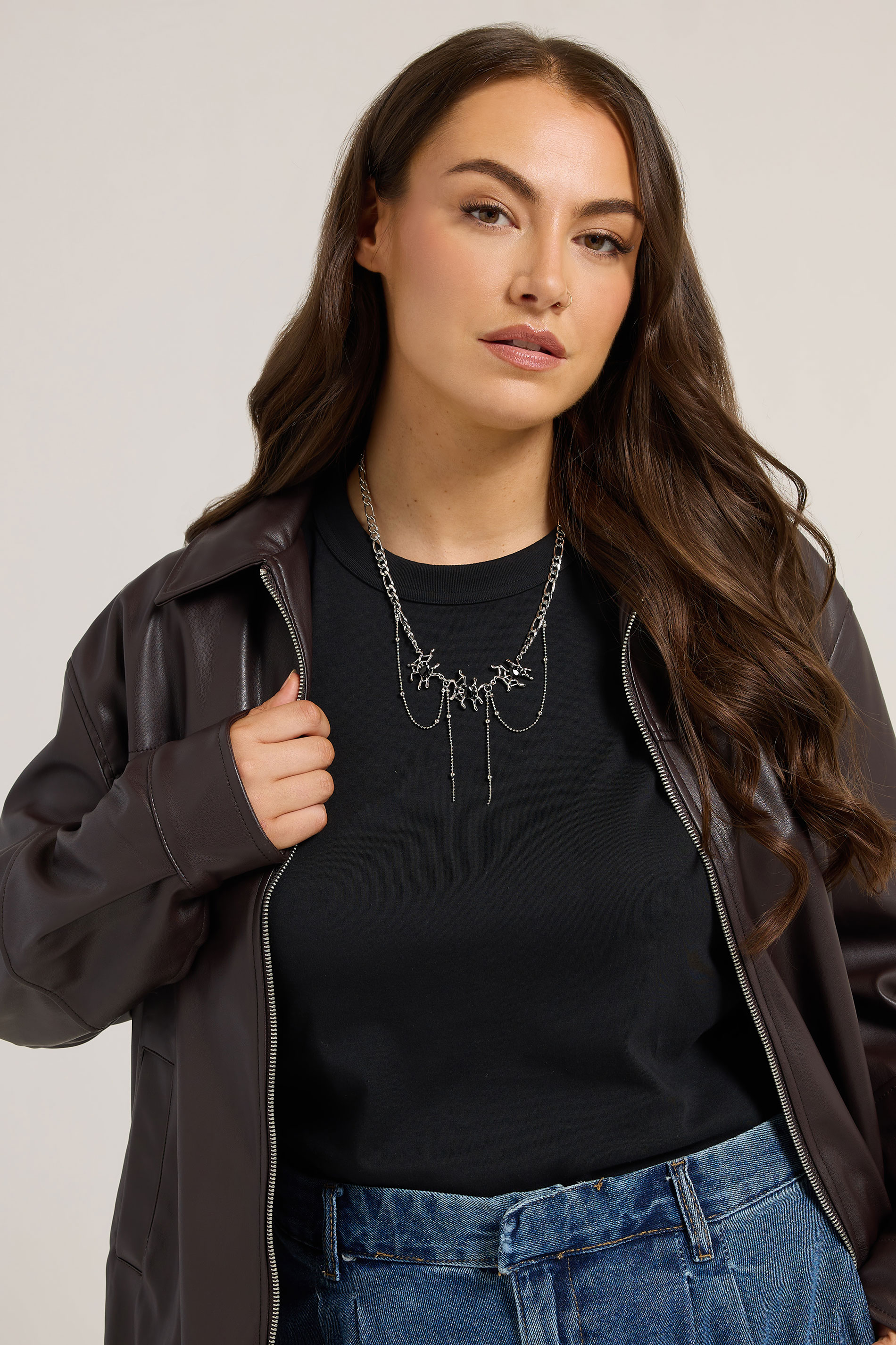 Silver Tone Halloween Novelty Spider Necklace | Yours Clothing 1