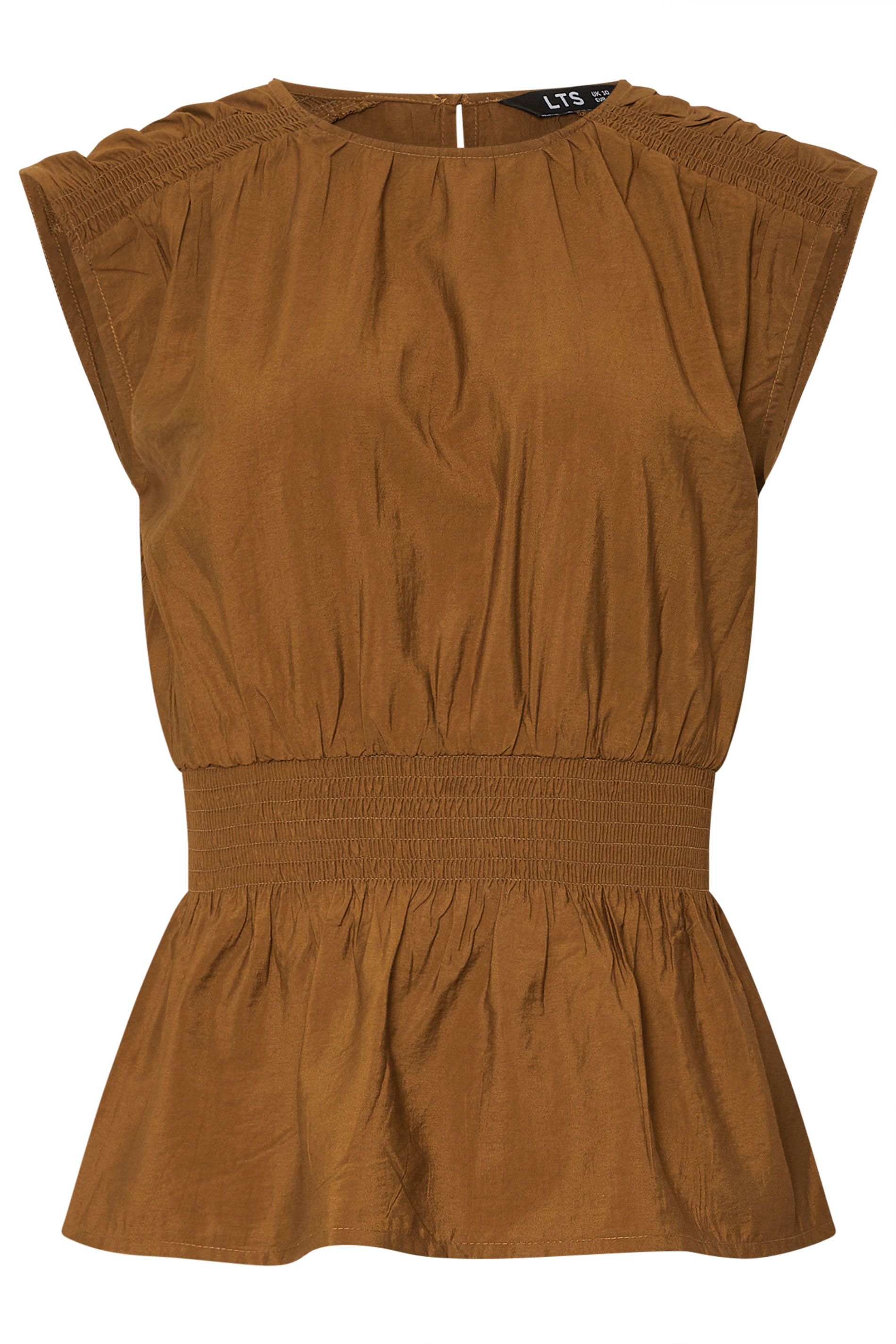 LTS Tall Brown Shirred Waist Top | Long Tall Sally 6