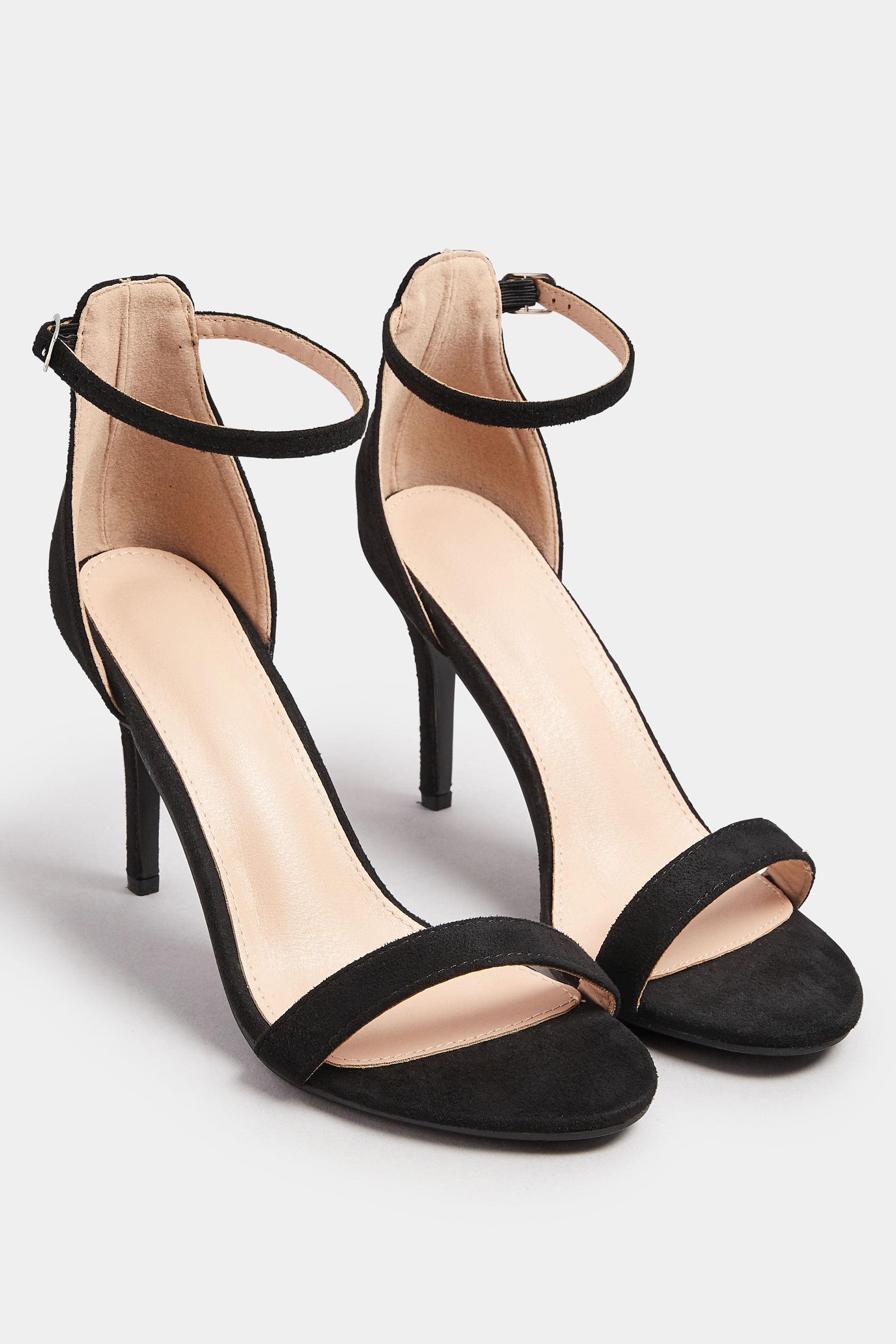 Black Faux Suede Ankle Strap Heels In Wide E Fit | Yours Clothing 2