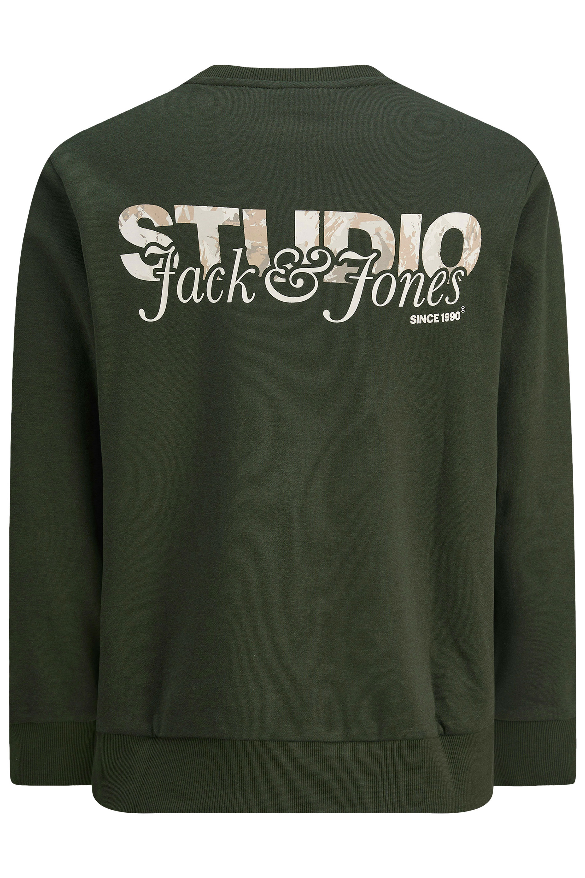 JACK & JONES Big & Tall Duffle Bag Green Crew Neck Sweatshirt | BadRhino 2