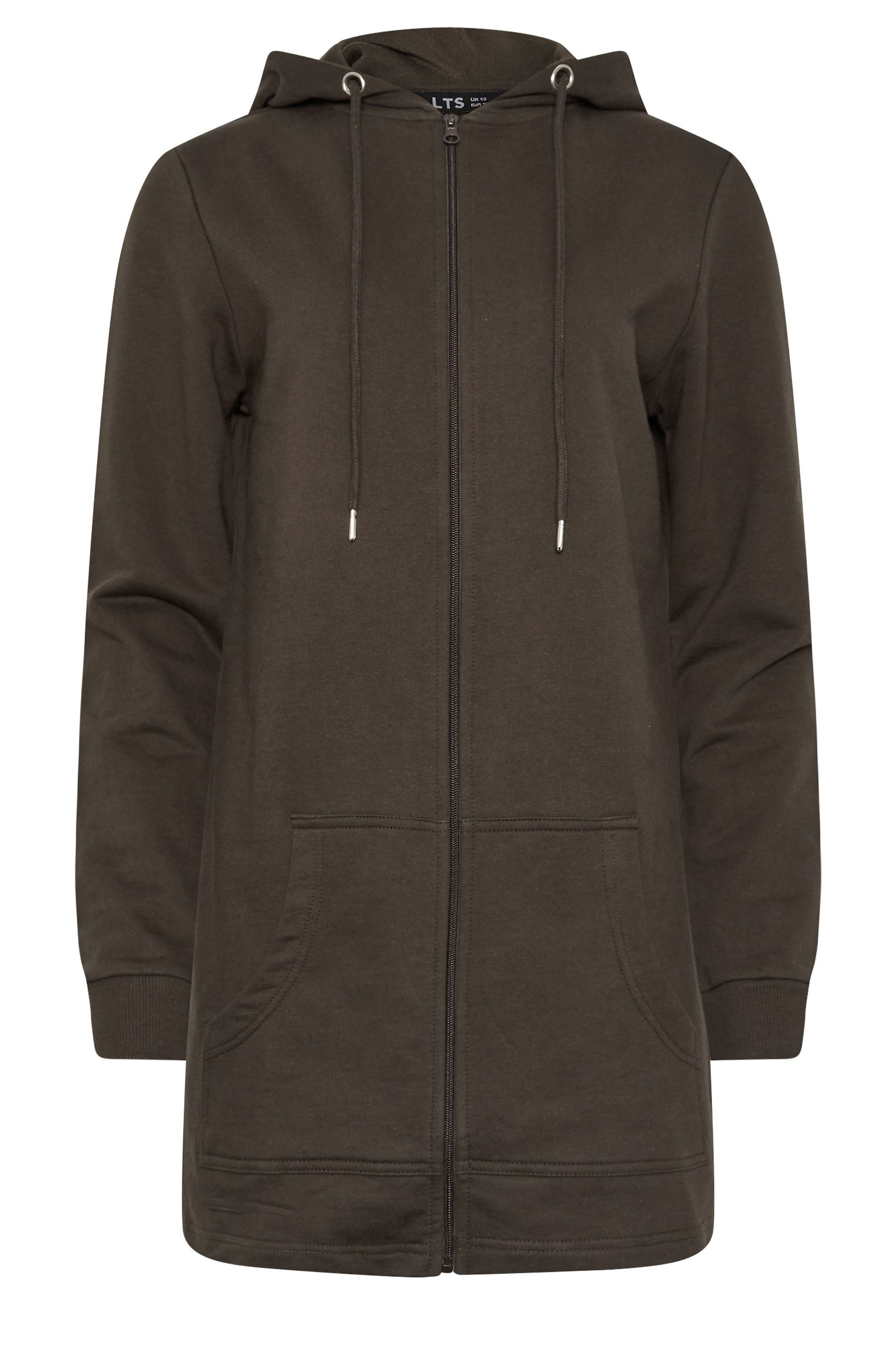 LTS Tall Chocolate Brown Cotton Longline Hoodie | Long Tall Sally 6