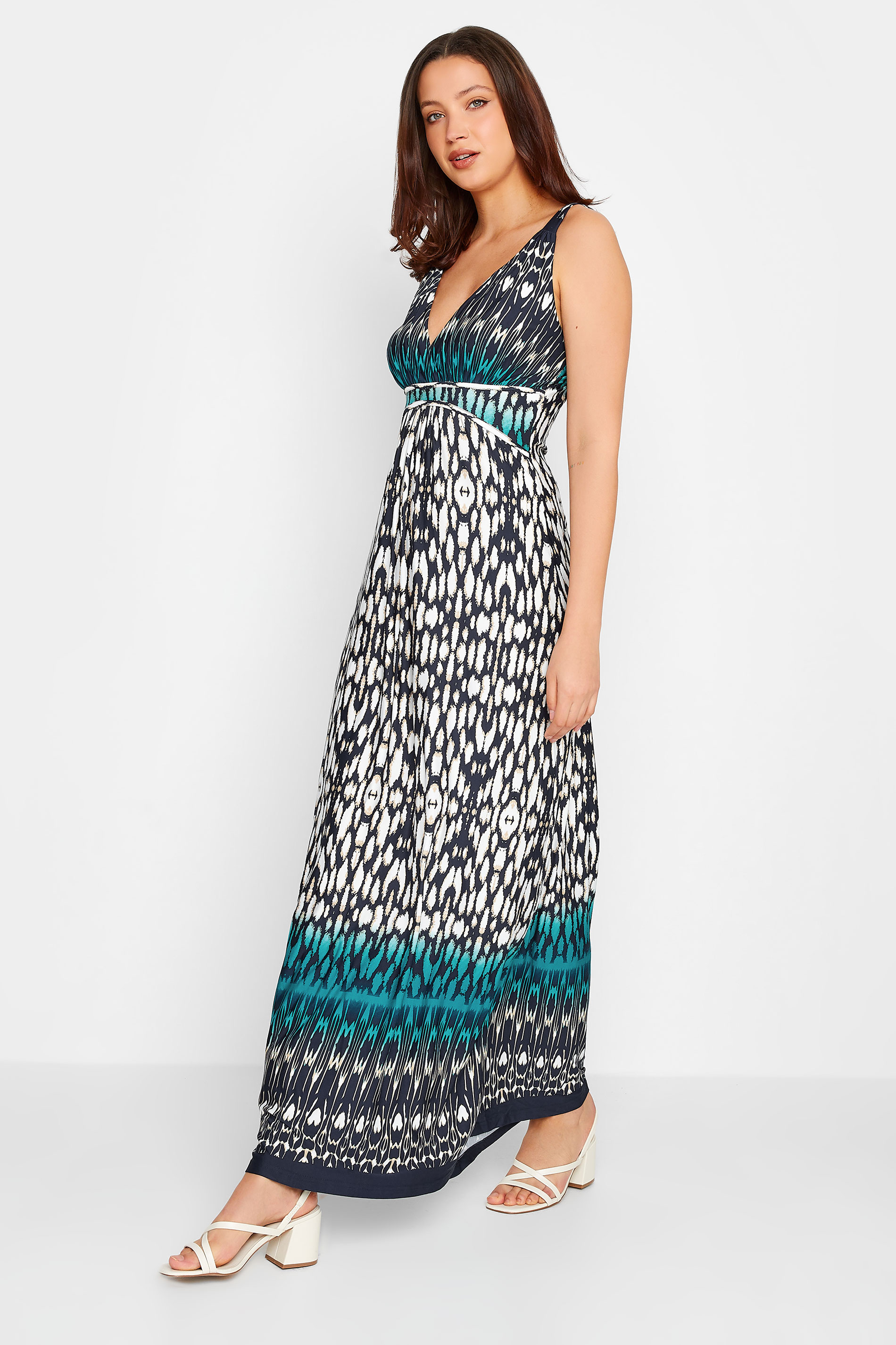 LTS Tall Women's Blue Aztec Print Maxi Dress | Long Tall Sally 3