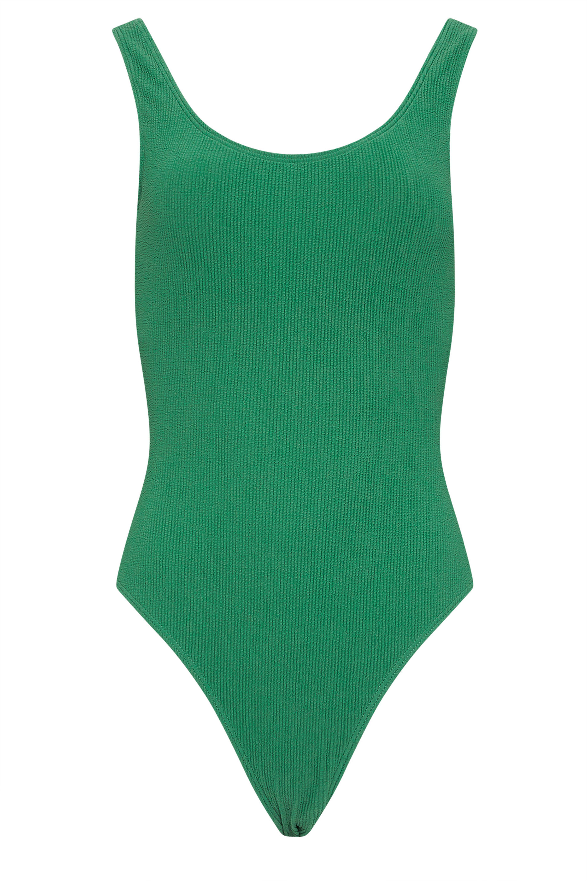 LTS Tall Olive Green Scoop Neck Textured Swimsuit | Long Tall Sally  1