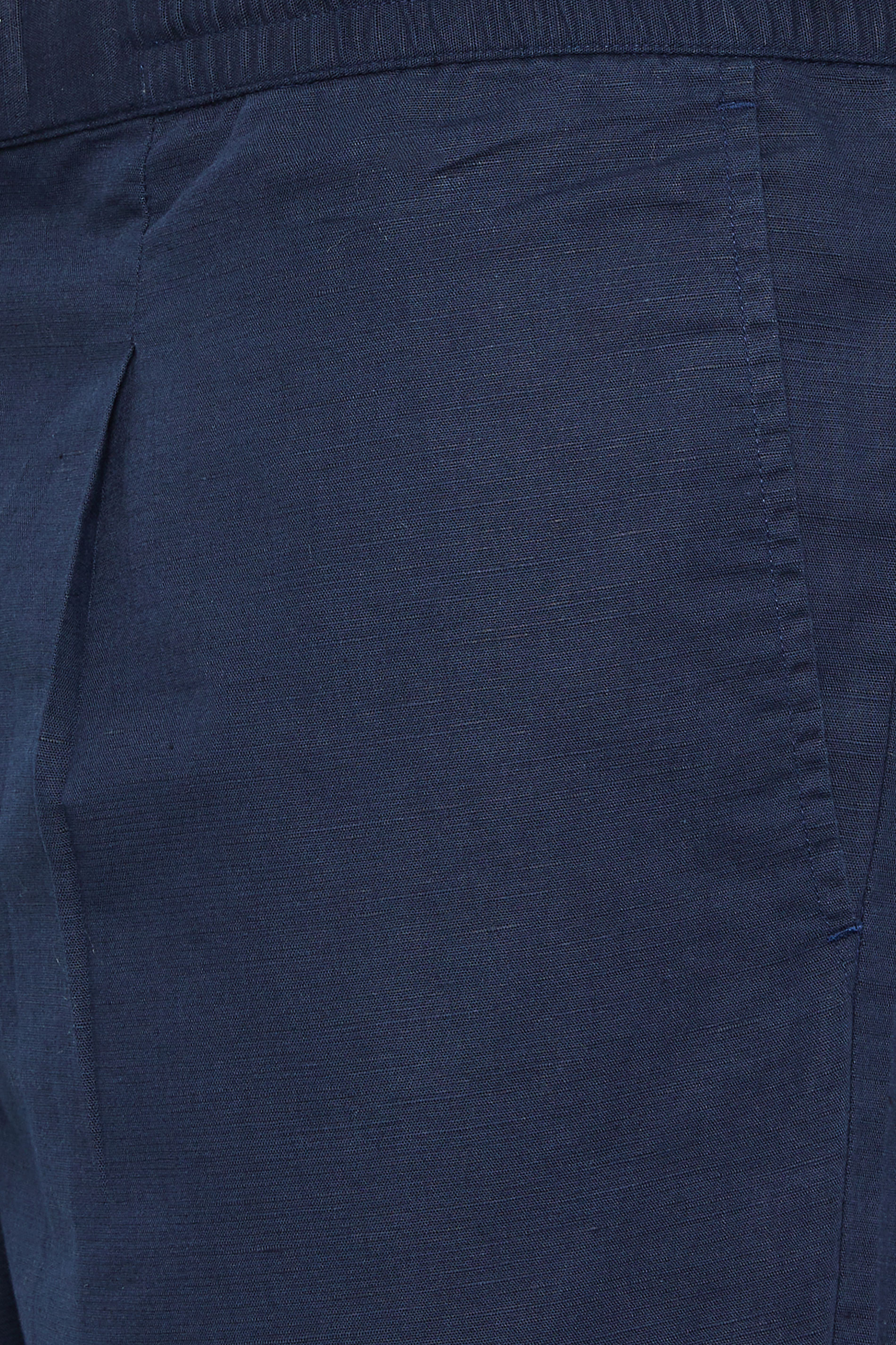 BadRhino Big & Tall Navy Blue Linen Formal Trousers | BadRhino 6