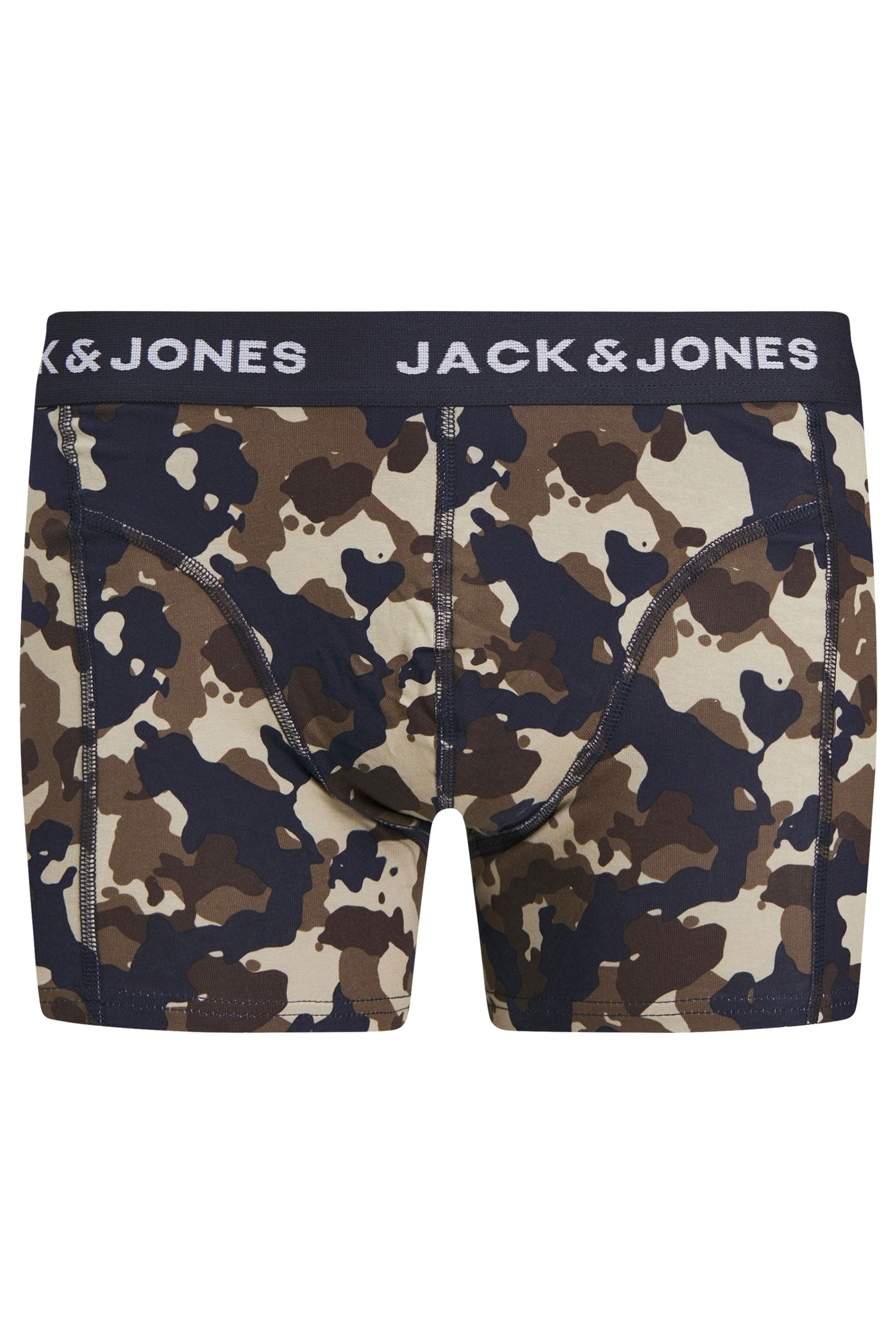 JACK & JONES Big & Tall 3 PACK Navy & Camo Print Boxers | BadRhino 6