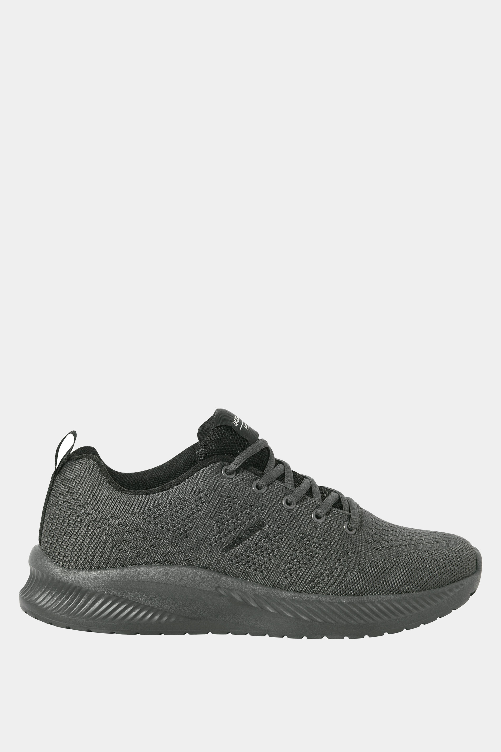 JACK & JONES Black Anthracite Knit Trainers | BadRhino 2