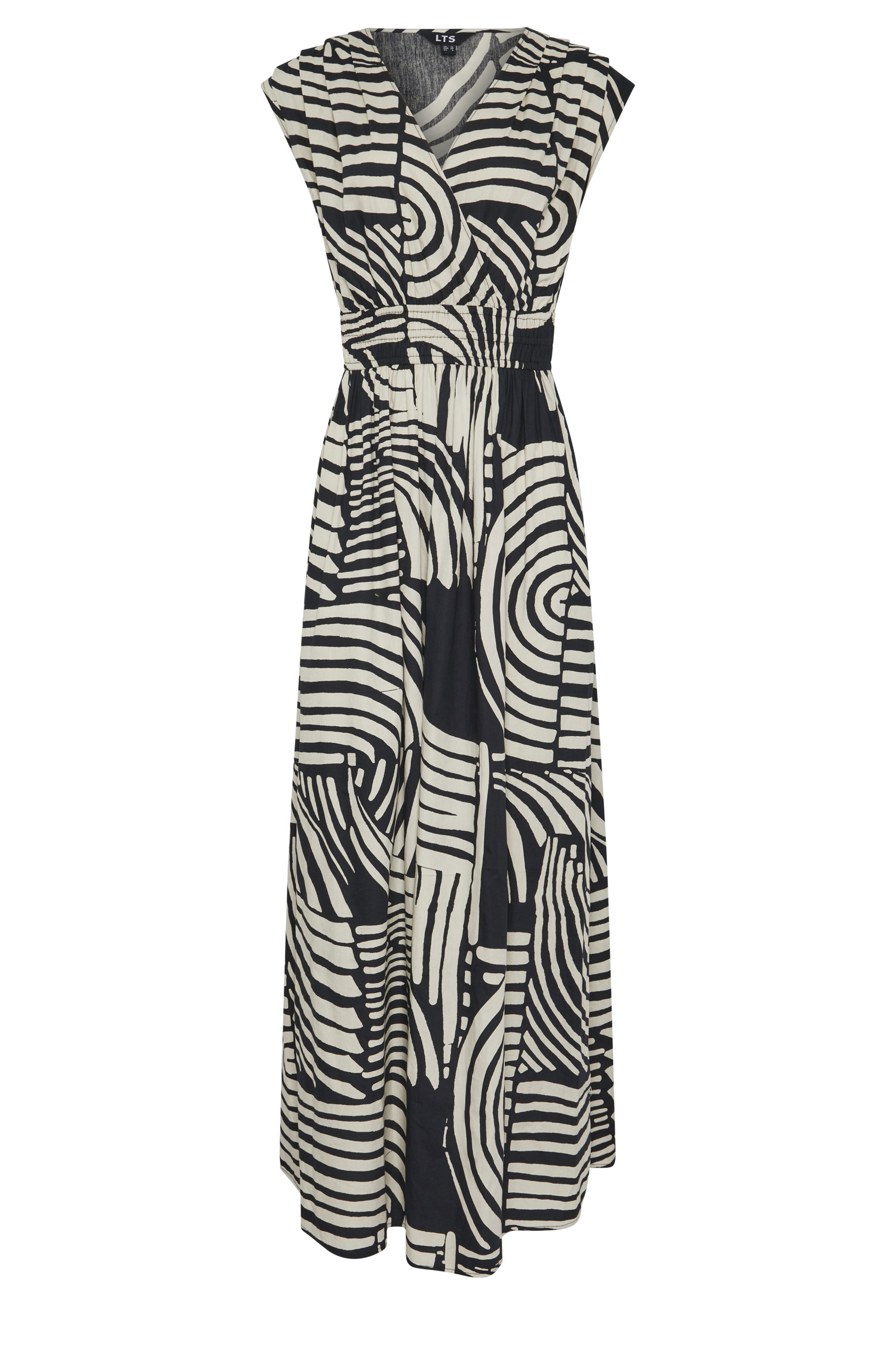 LTS Tall Women's Black Abstract Cotton Wrap Maxi Dress | Long Tall Sally 5
