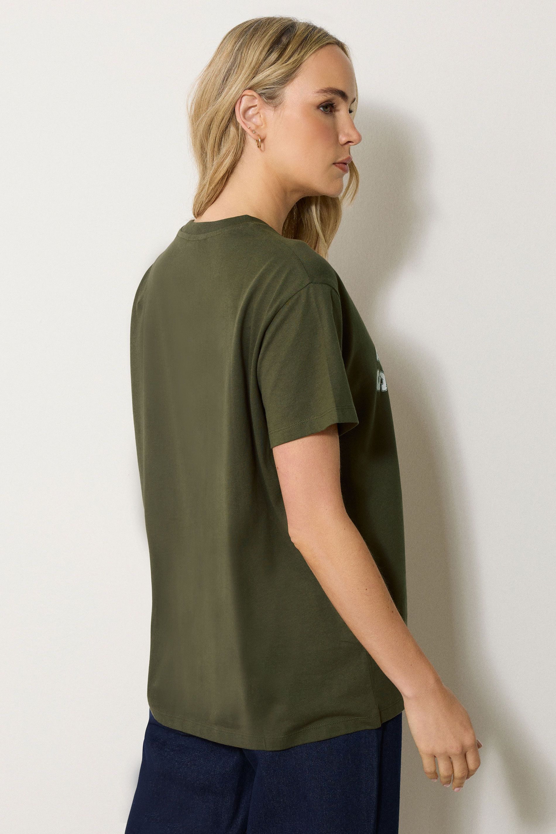 LTS Tall Khaki Green Cotton 'San Francisco' Slogan T-Shirt | Long Tall Sally 3