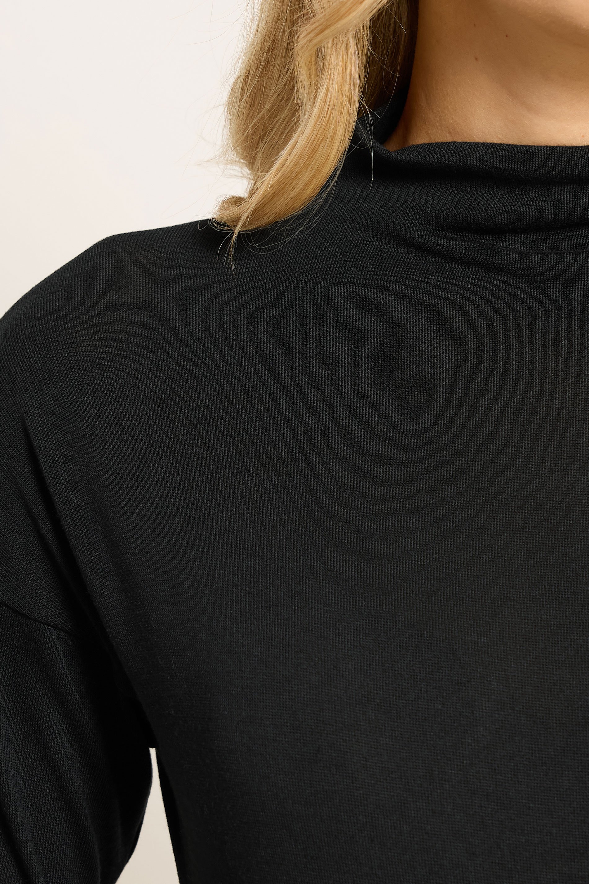LTS Tall Black Knit Funnel Neck Top | Long Tall Sally 4