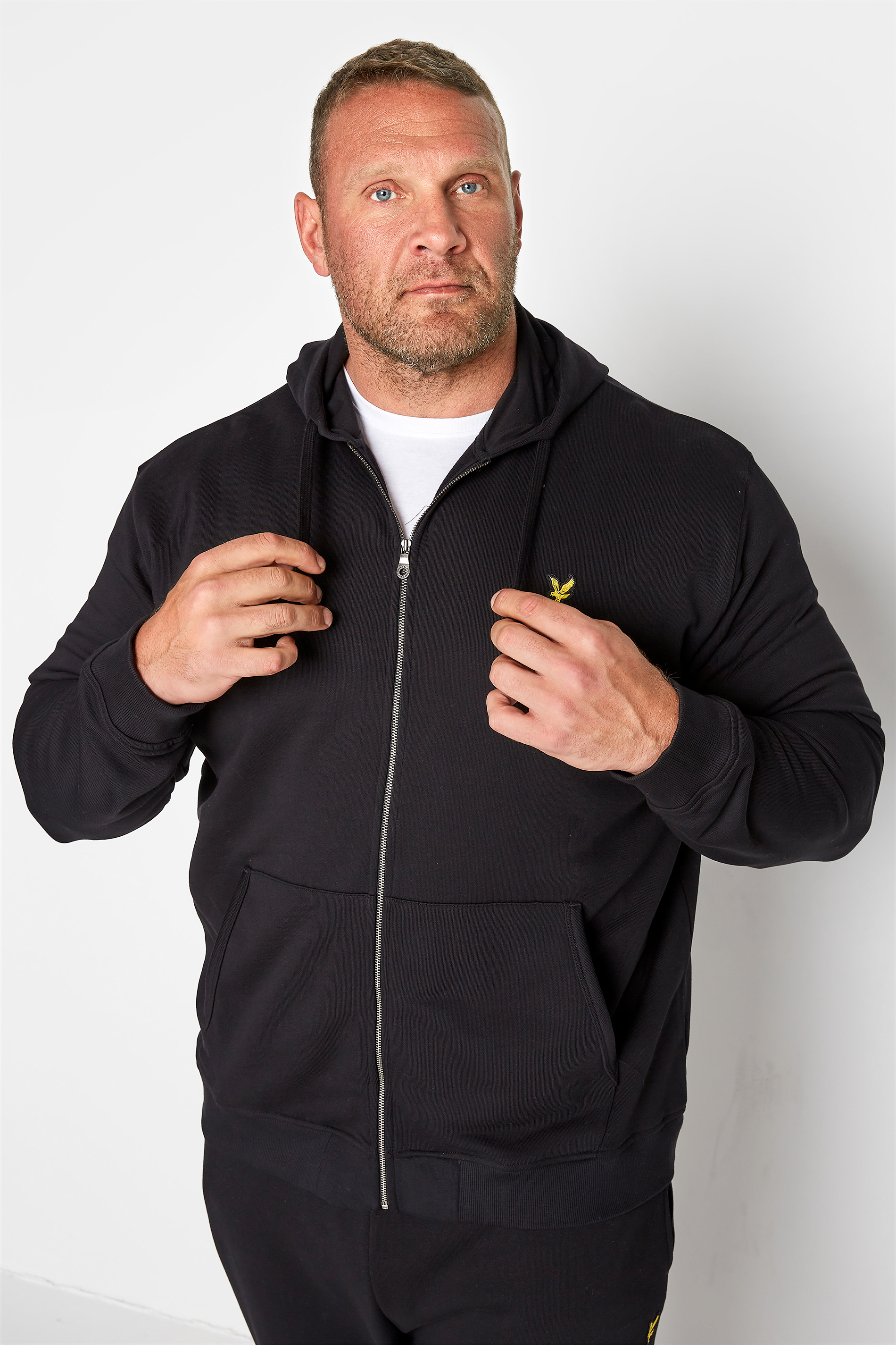 LYLE & SCOTT Black Zip Through Hoodie | BadRhino 1