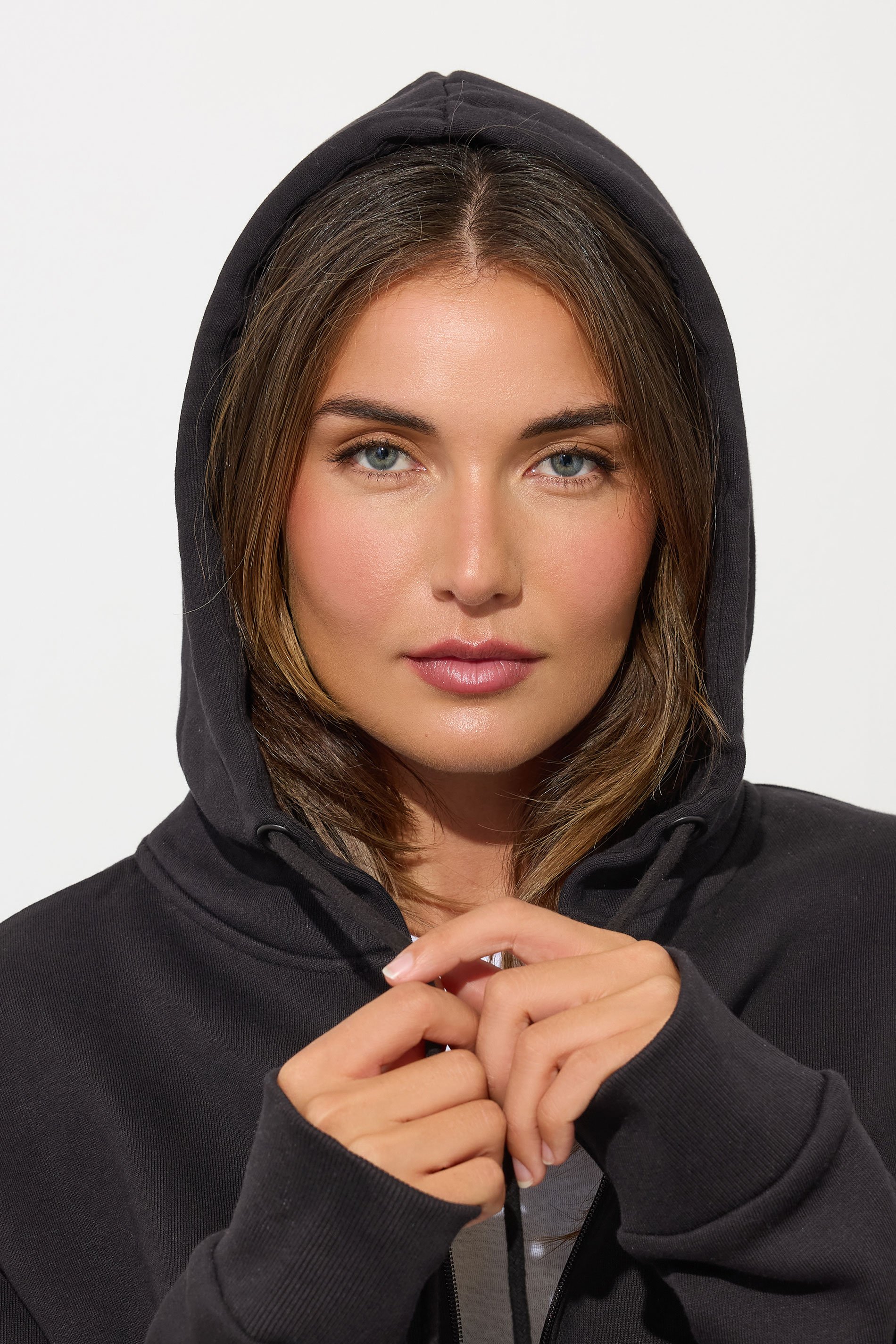 LTS Tall Women's Black Cotton Longline Hoodie | Long Tall Sally 4