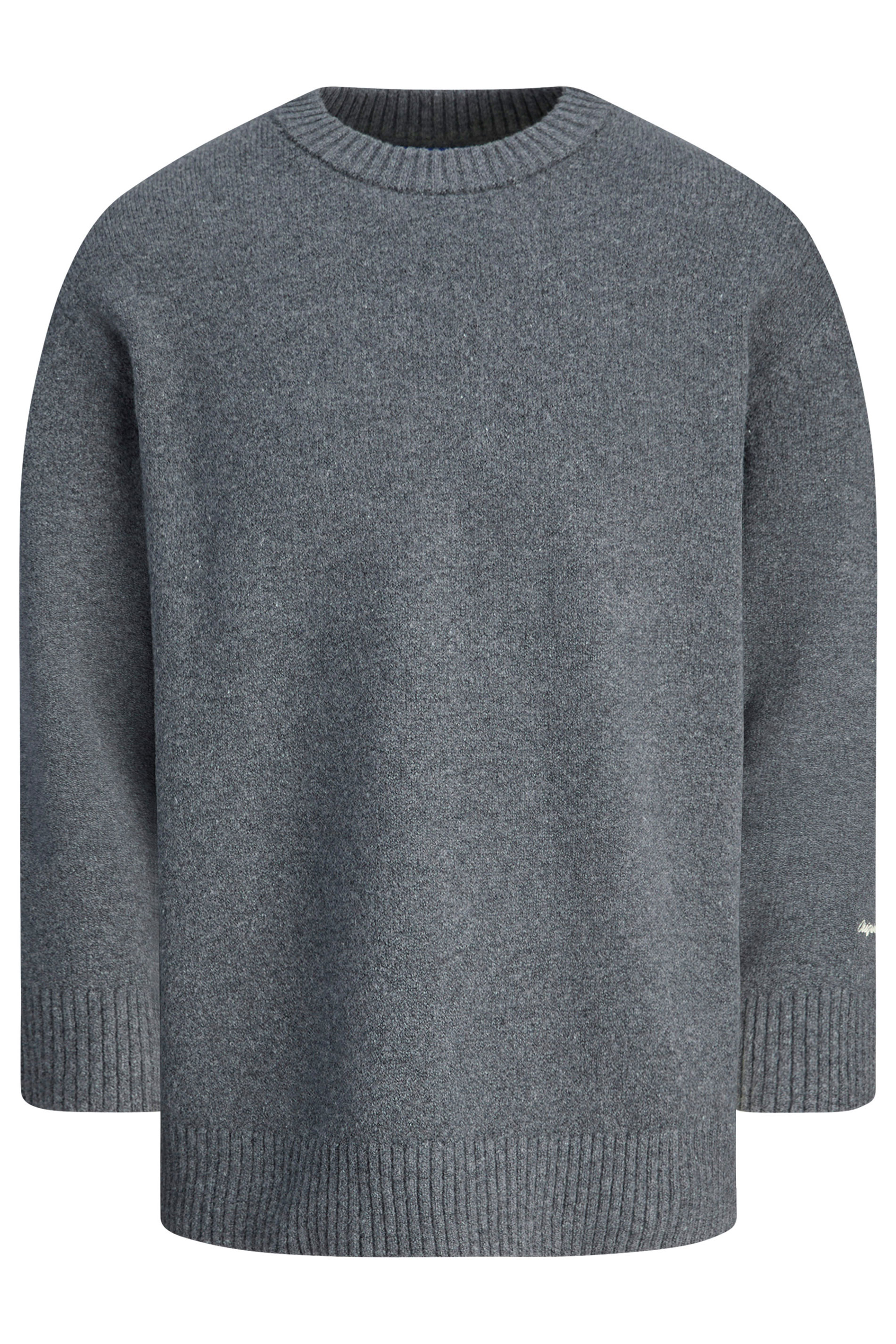 JACK & JONES Big & Tall Dark Grey Crew Neck Knit Jumper | BadRhino 3