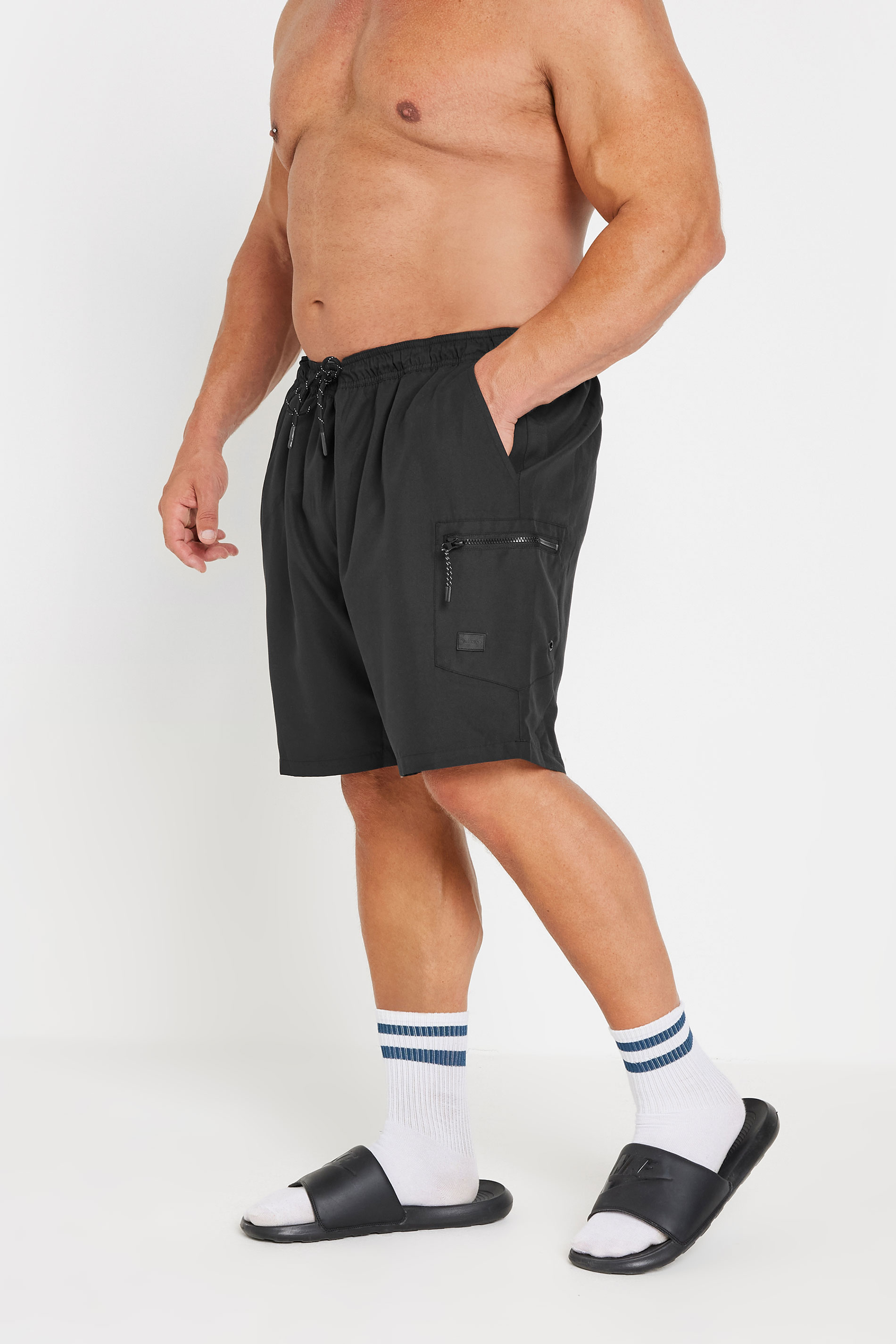 BadRhino Big & Tall Black Cargo Swim Shorts | BadRhino 2