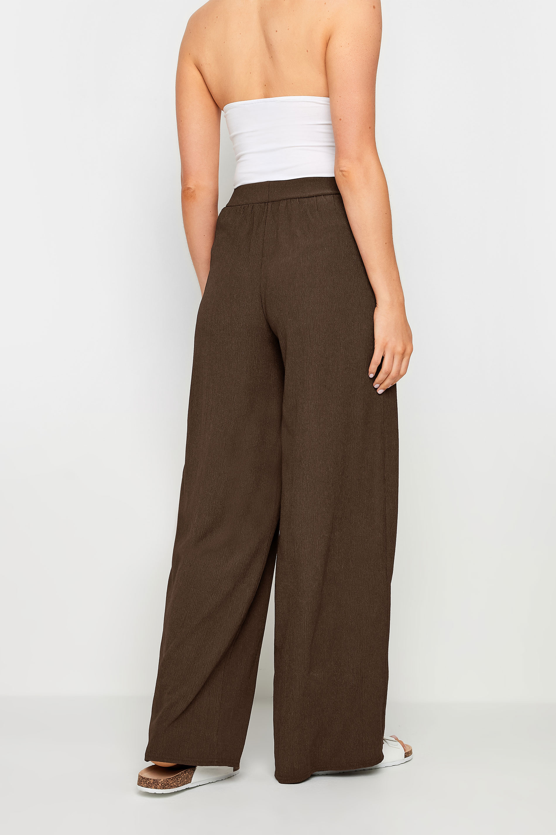 LTS Tall Women's Black Textured Wide Leg Trousers | Long Tall Sally  6