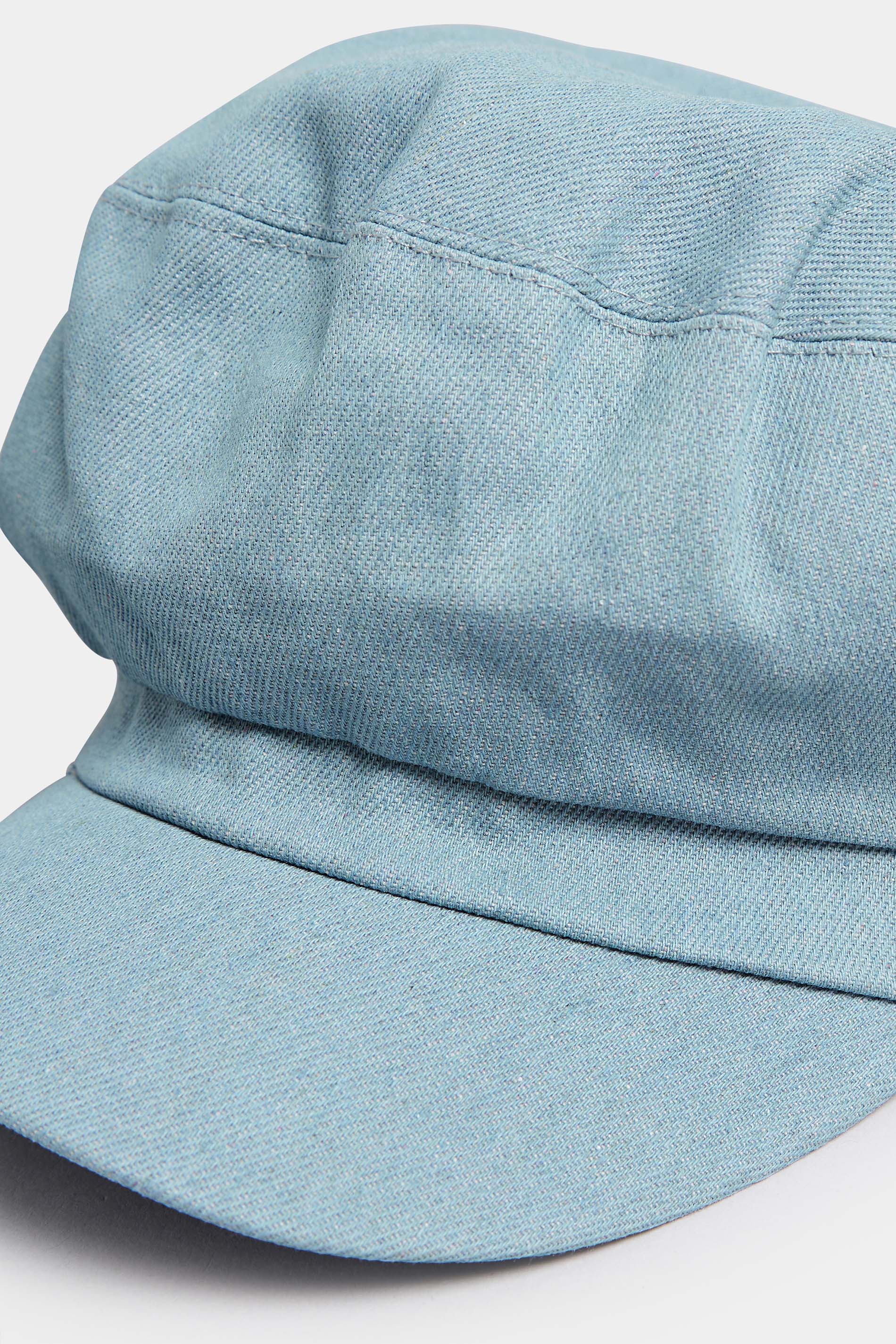 Light Blue Denim Baker Boy Hat | Yours Clothing 3