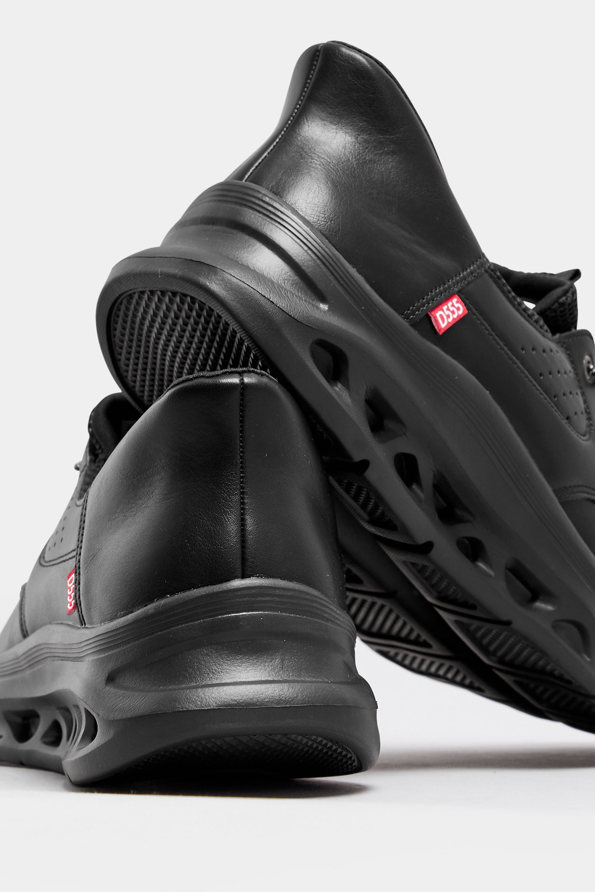 D555 Black Hands Free Shoes With Faux Suede Top & Laces | BadRhino 4