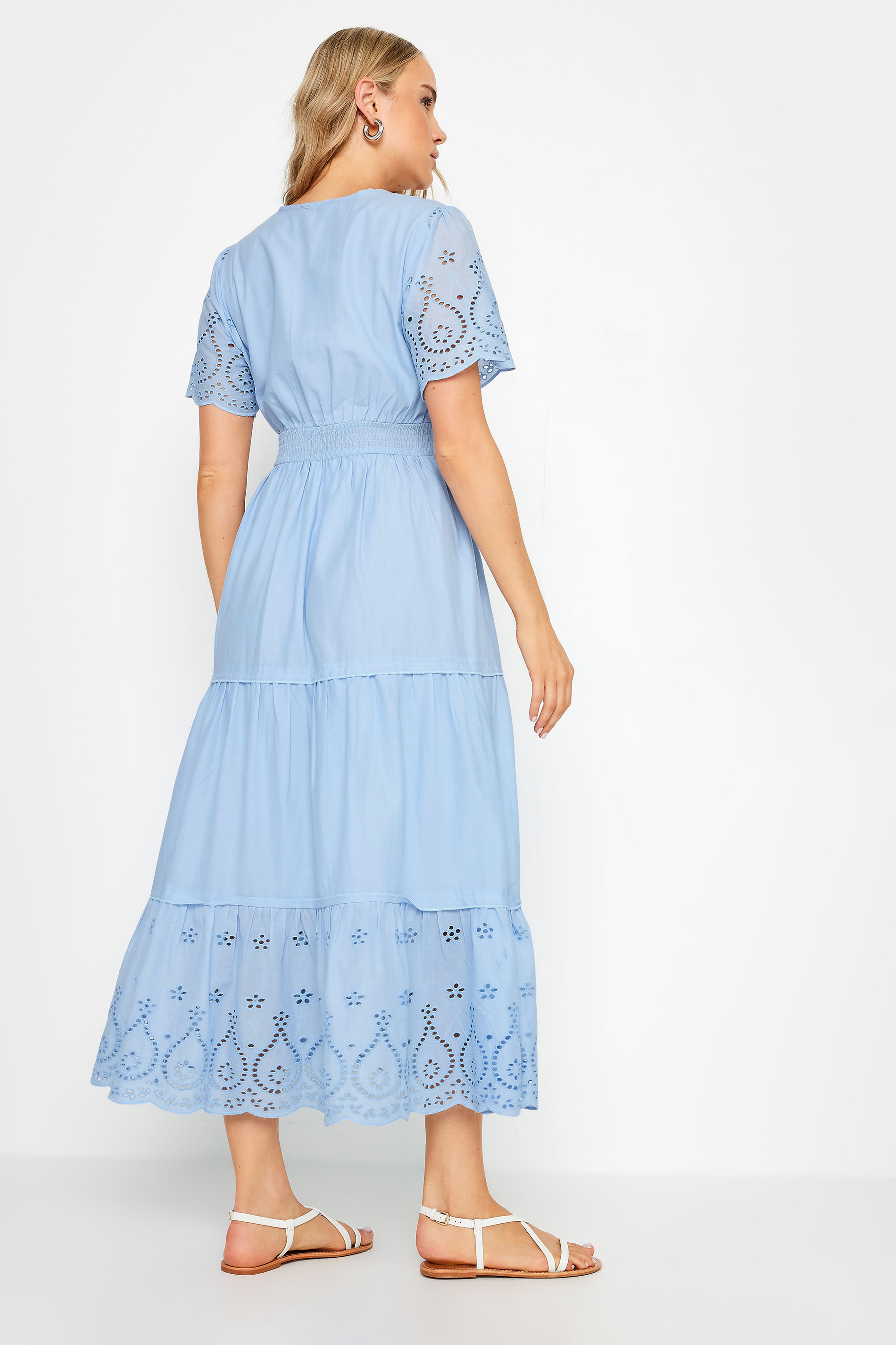 LTS Tall Blue Broderie Hem Maxi Dress | Long Tall Sally 3