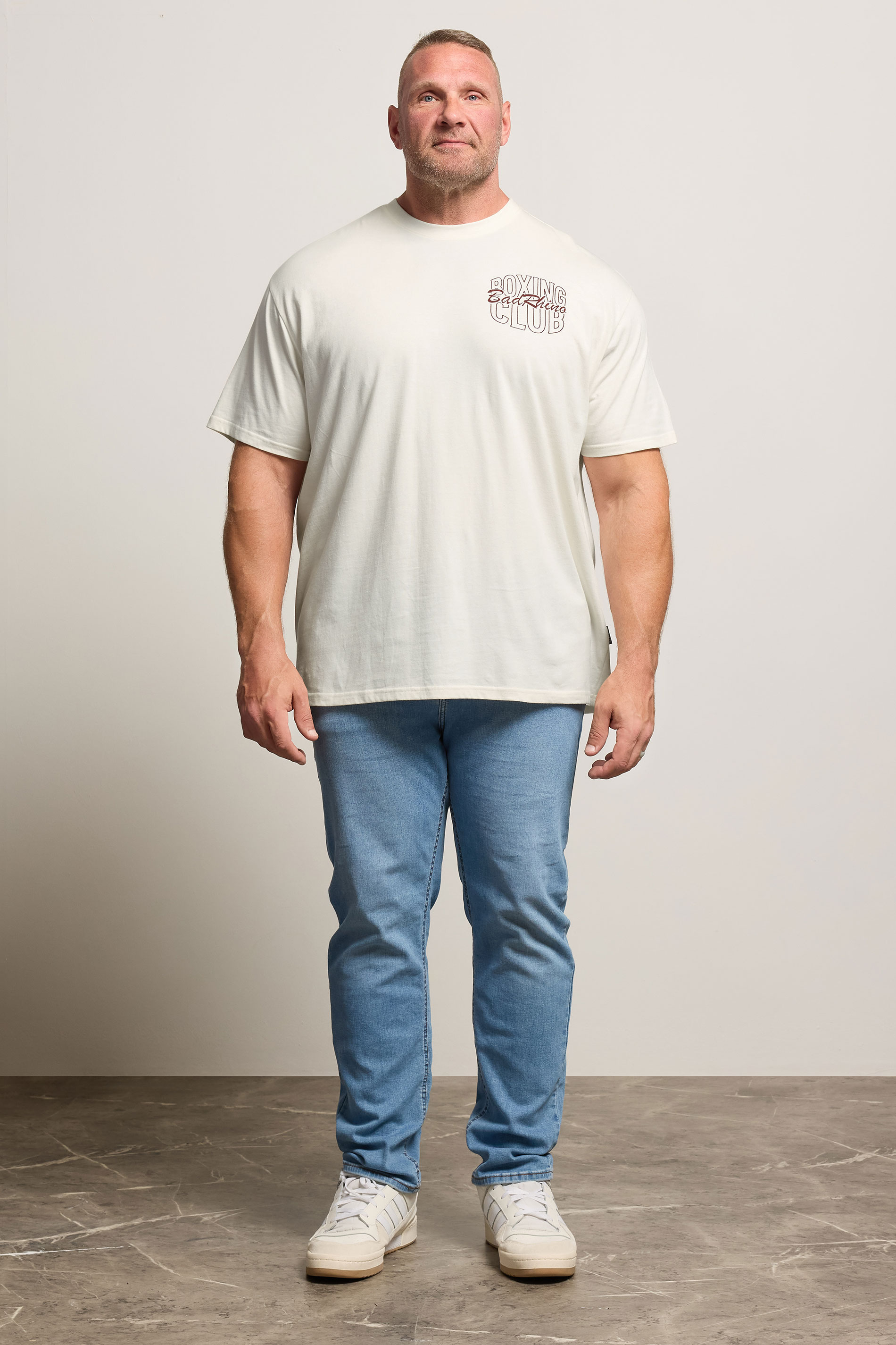 BadRhino Big & Tall Off White 'Boxing Club' Graphic T-Shirt | BadRhino 3