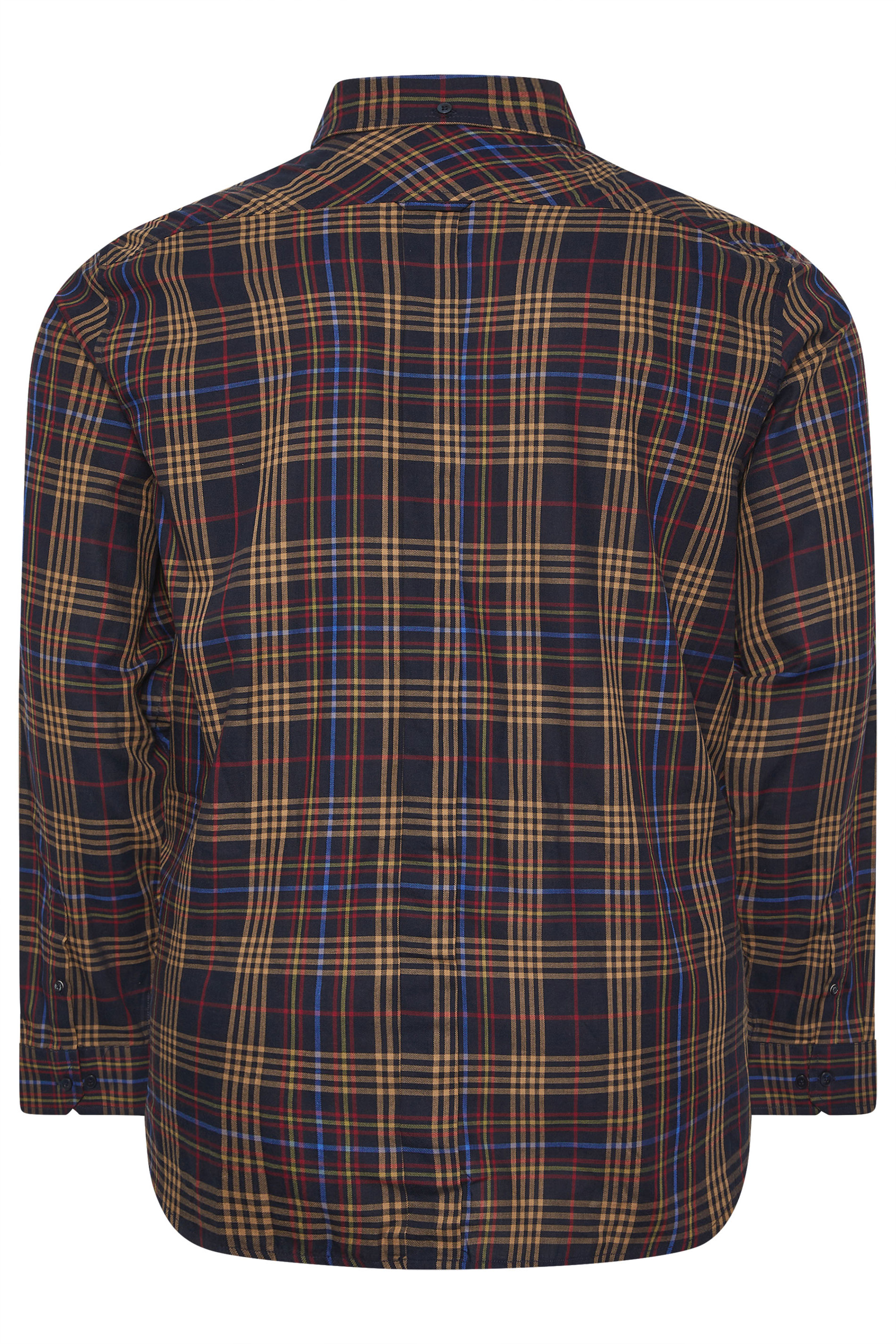 BEN SHERMAN Big & Tall Navy Blue Check Shirt | BadRhino 5