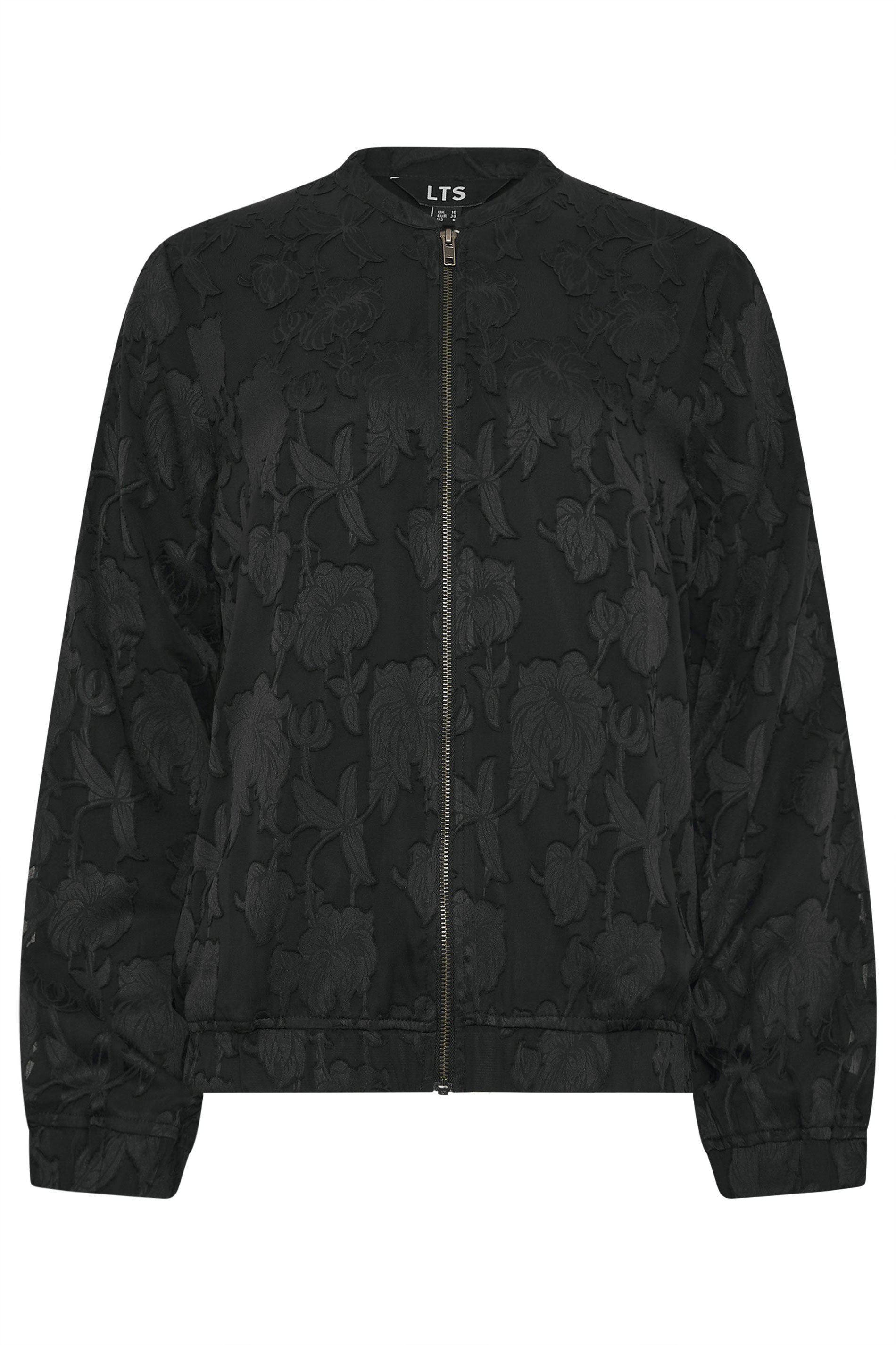 LTS Tall Black Jacquard Bomber Jacket | Long Tall Sally 7