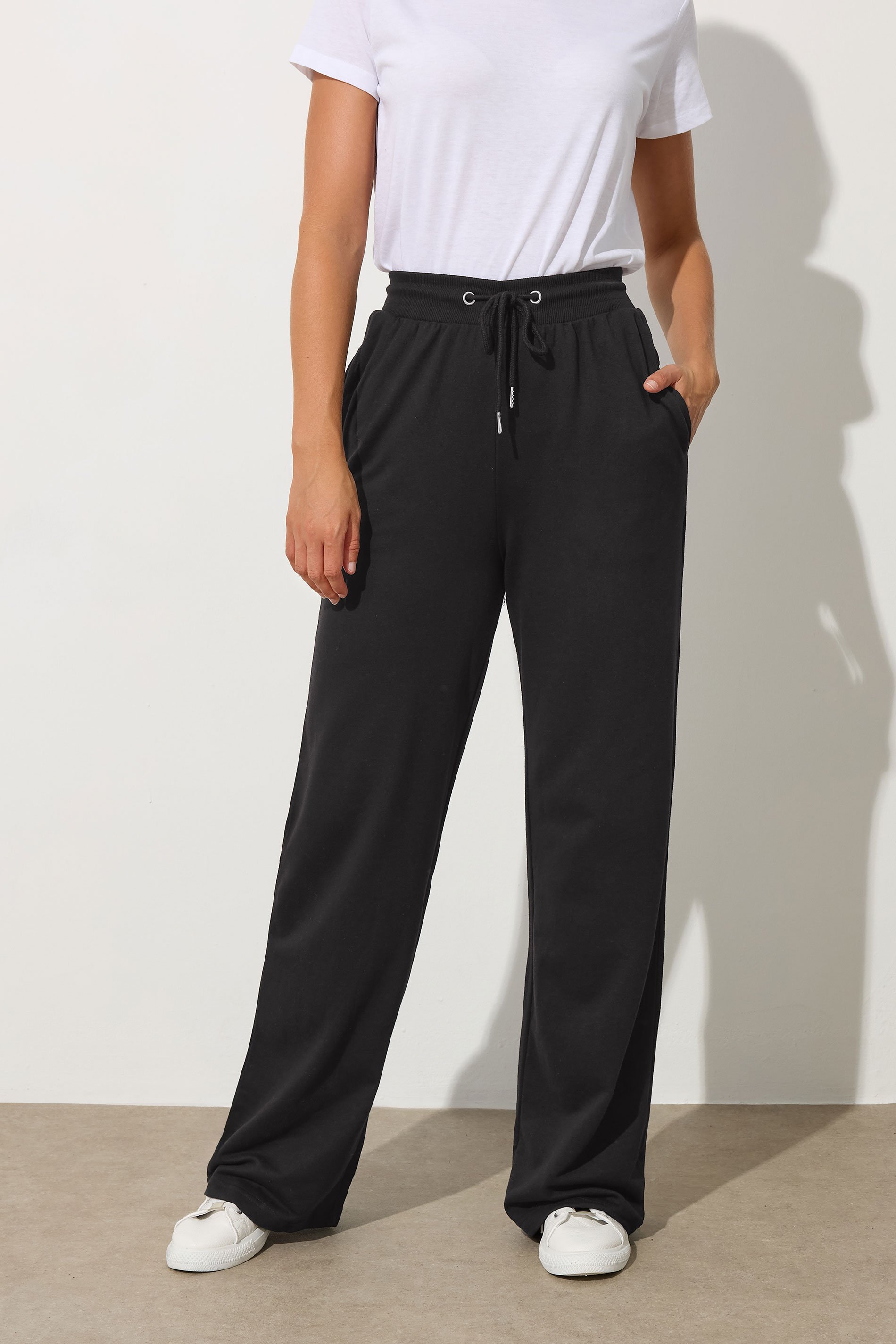 LTS Tall 2 PACK Black Basic Wide Leg Joggers | Long Tall Sally 3
