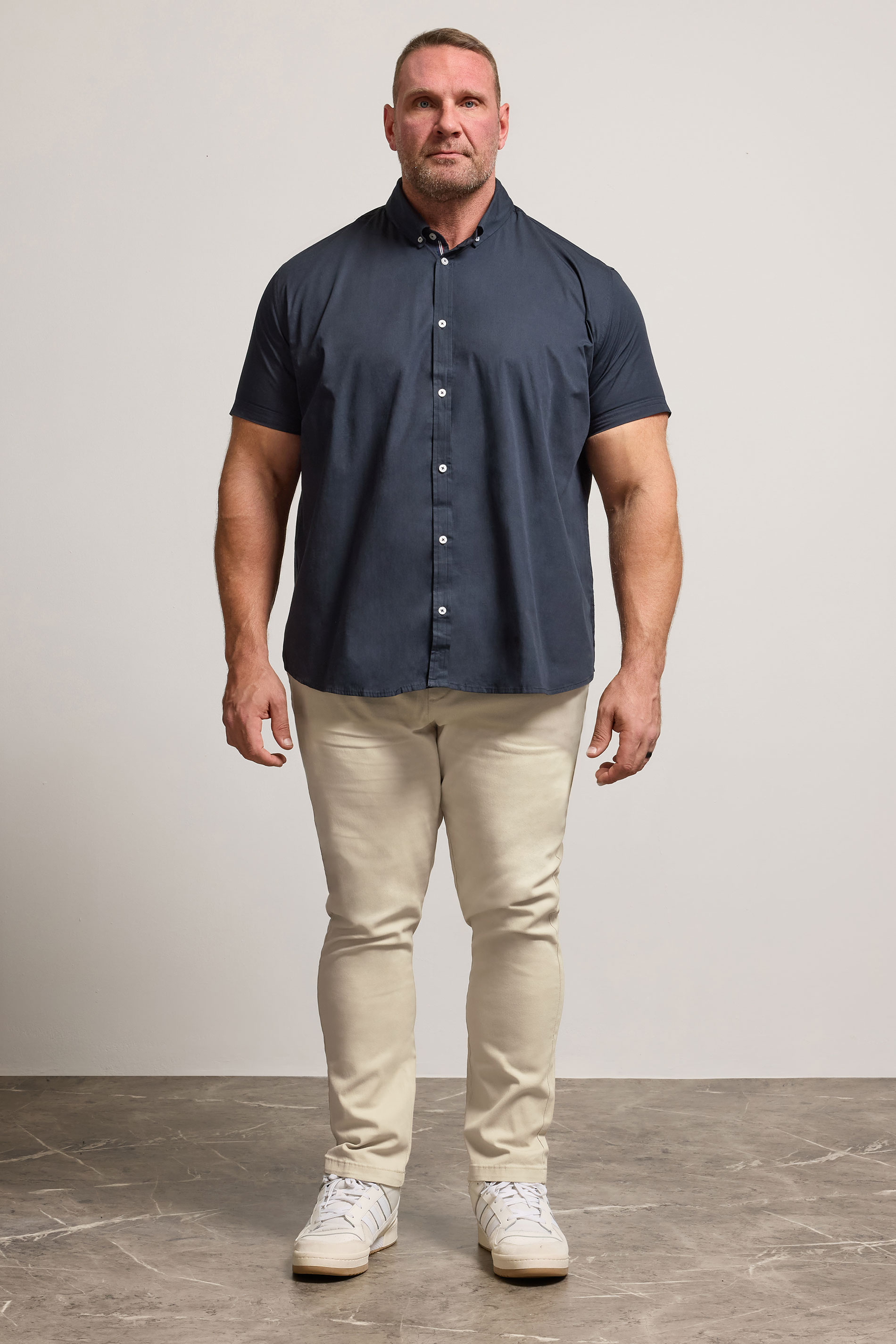 BadRhino Big & Tall Navy Poplin Short Sleeve Shirt | BadRhino 2