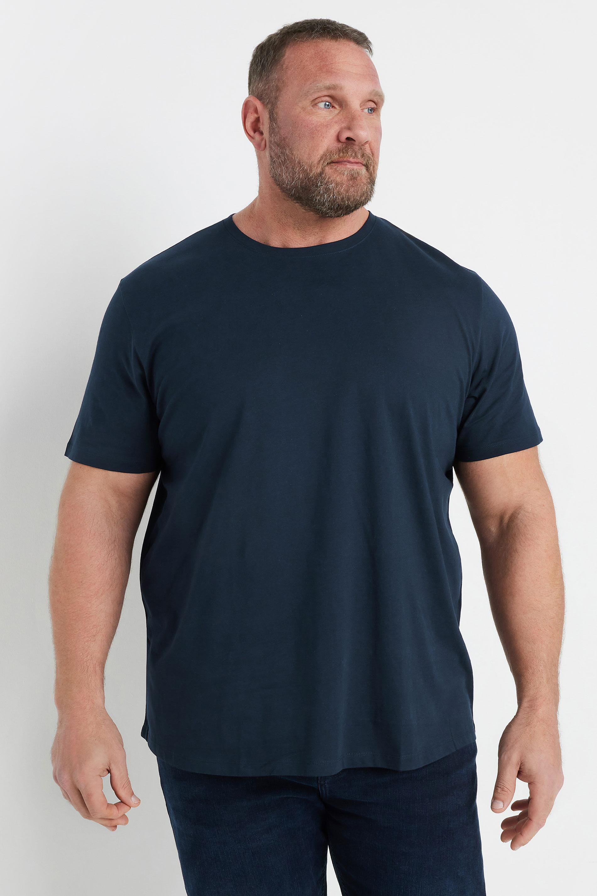 JACK & JONES Big & Tall Navy Blue Basic T-Shirt | BadRhino 1