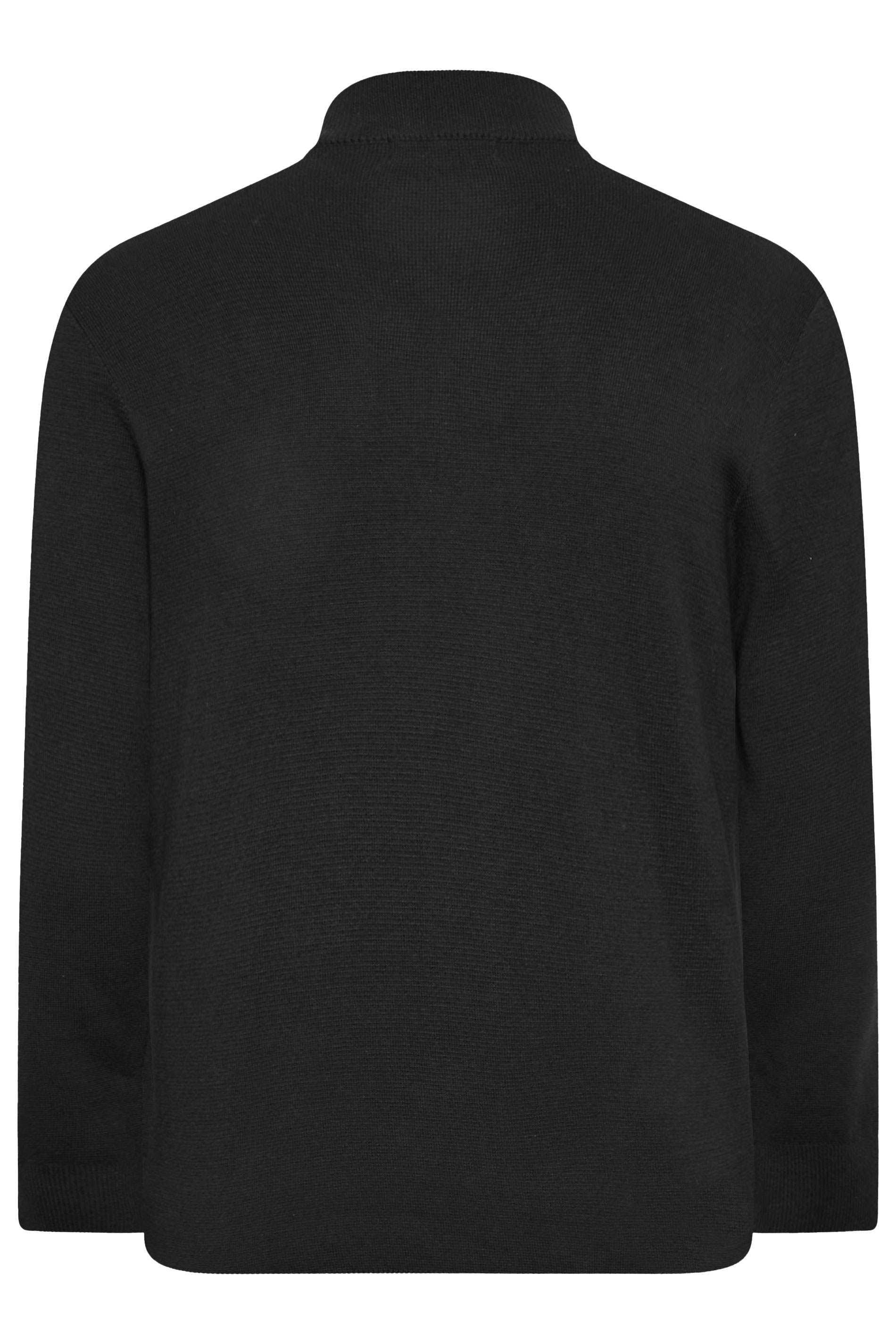 BadRhino Big & Tall Black Milano Quarter Zip Jumper | BadRhino 5