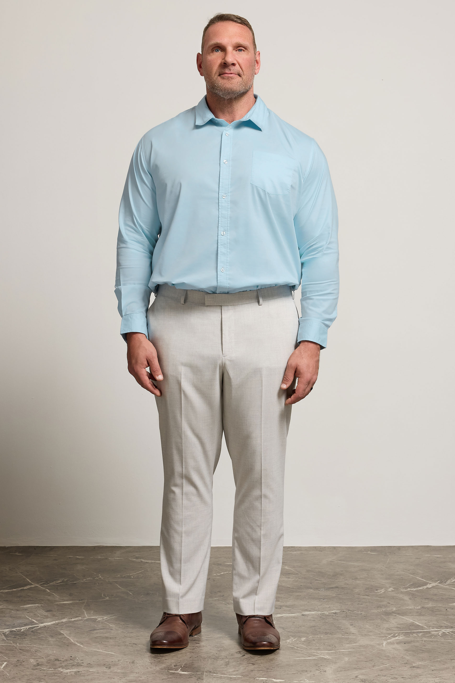 BadRhino Big & Tall Light Blue Stretch Long Sleeve Shirt | BadRhino 2