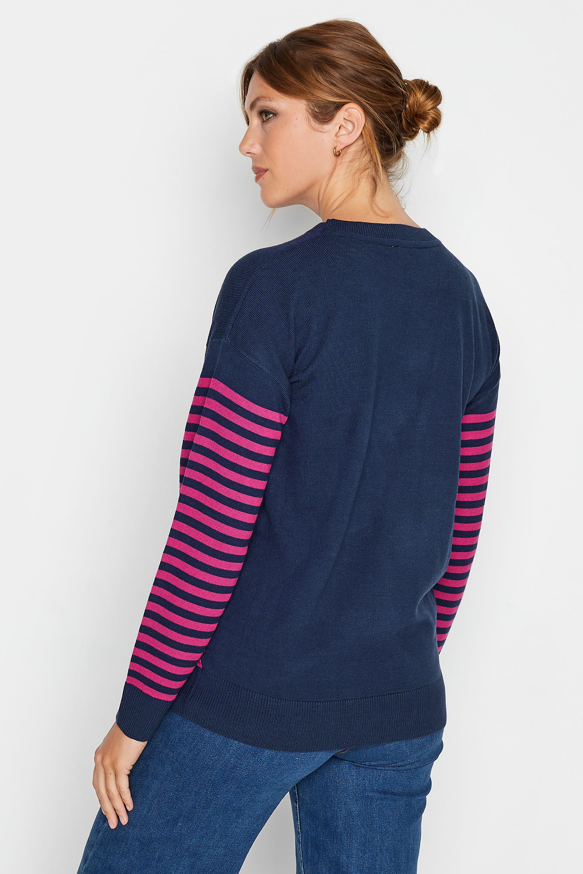 LTS Tall Navy Blue Star & Stripe Print Jumper | Long Tall Sally 4