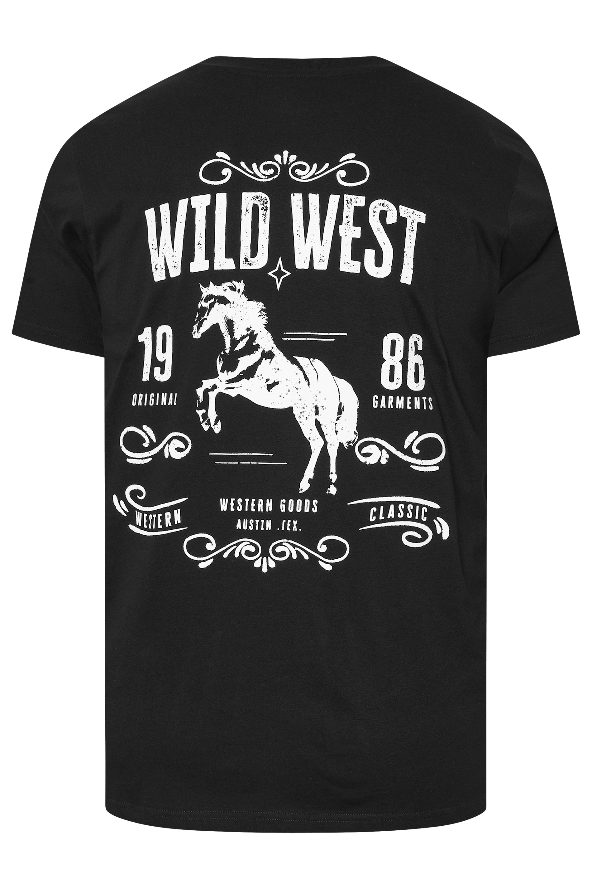 BadRhino Big & Tall Black 'Wild West' Graphic T-Shirt | BadRhino 4