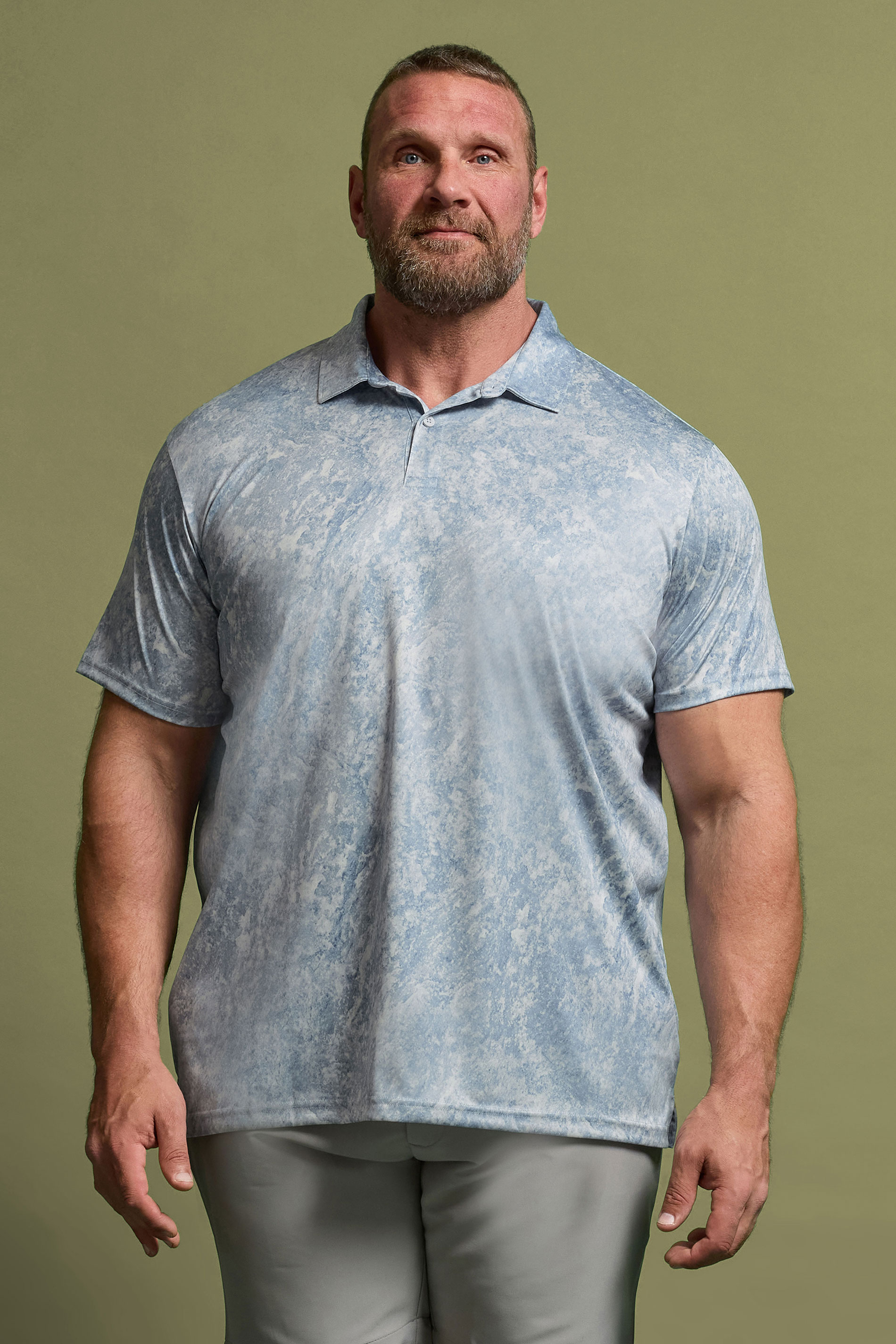 BadRhino Golf Big & Tall Grey Marble Print Polo Shirt | BadRhino 1