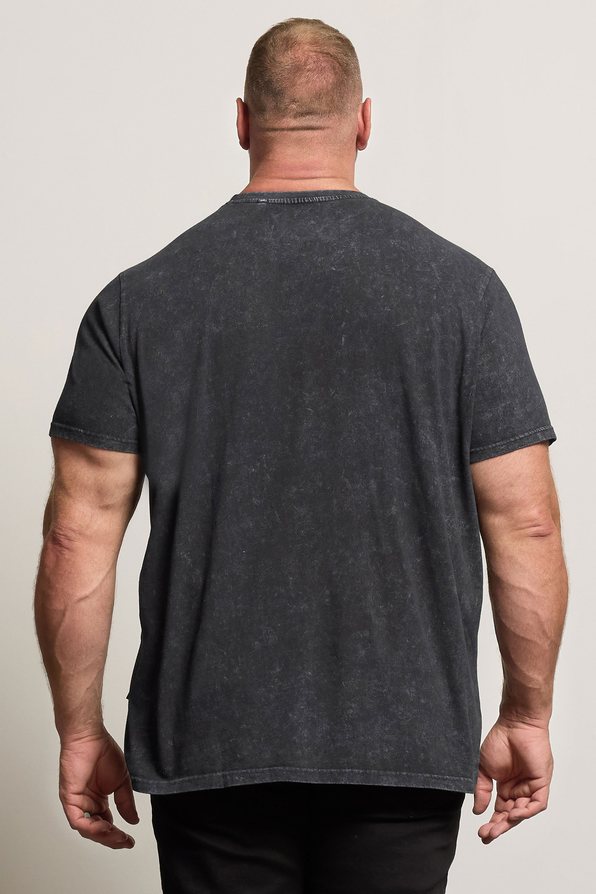 BadRhino Big & Tall Black Acid Wash T-Shirt | BadRhino 3